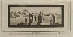  Temple Roman Fresco  - Eau-forte de Giovanni Guerra - XVIIIe siècle