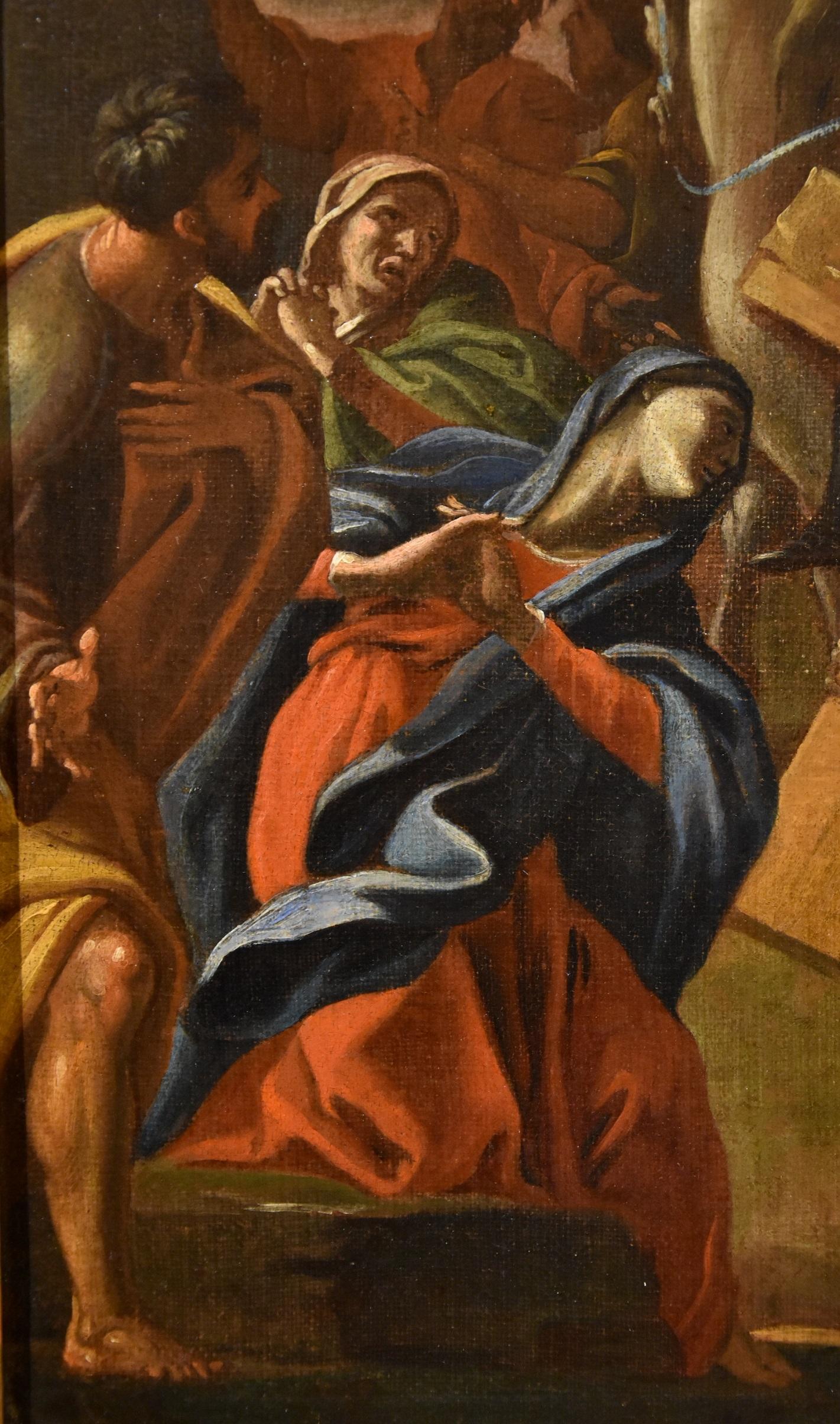 Calvary Jesus Lanfranco Paint Oil on canvas Oòld master 17th Century Italian Art For Sale 4
