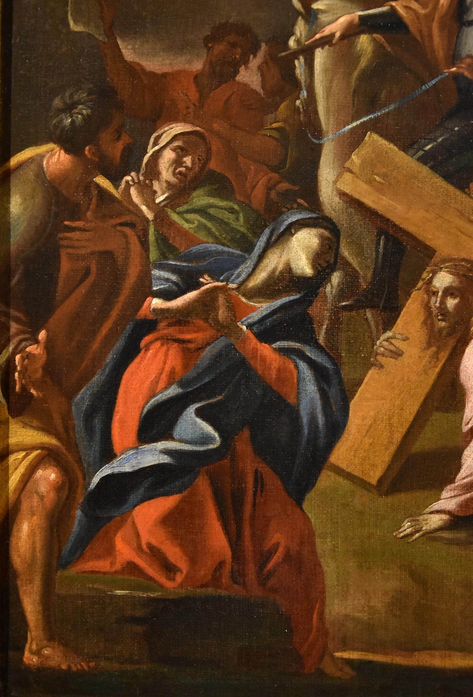Peinture à l'huile sur toile de Calvary Jesus Lanfranco, maître d'Oòld, Art italien du XVIIe siècle 1