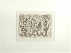 Genesis 14 - Old Testament Story - Etching by Giovanni Lanfranco - 1607