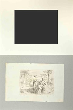 Genesis 2 - Old Testament Story - Etching by Giovanni Lanfranco - 1607