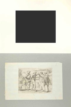 Genesis 31 - Old Testament Story - Etching by Giovanni Lanfranco - 1607