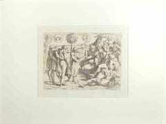 Antique Genesis 37 - Old Testament Story - Etching by Giovanni Lanfranco - 1607