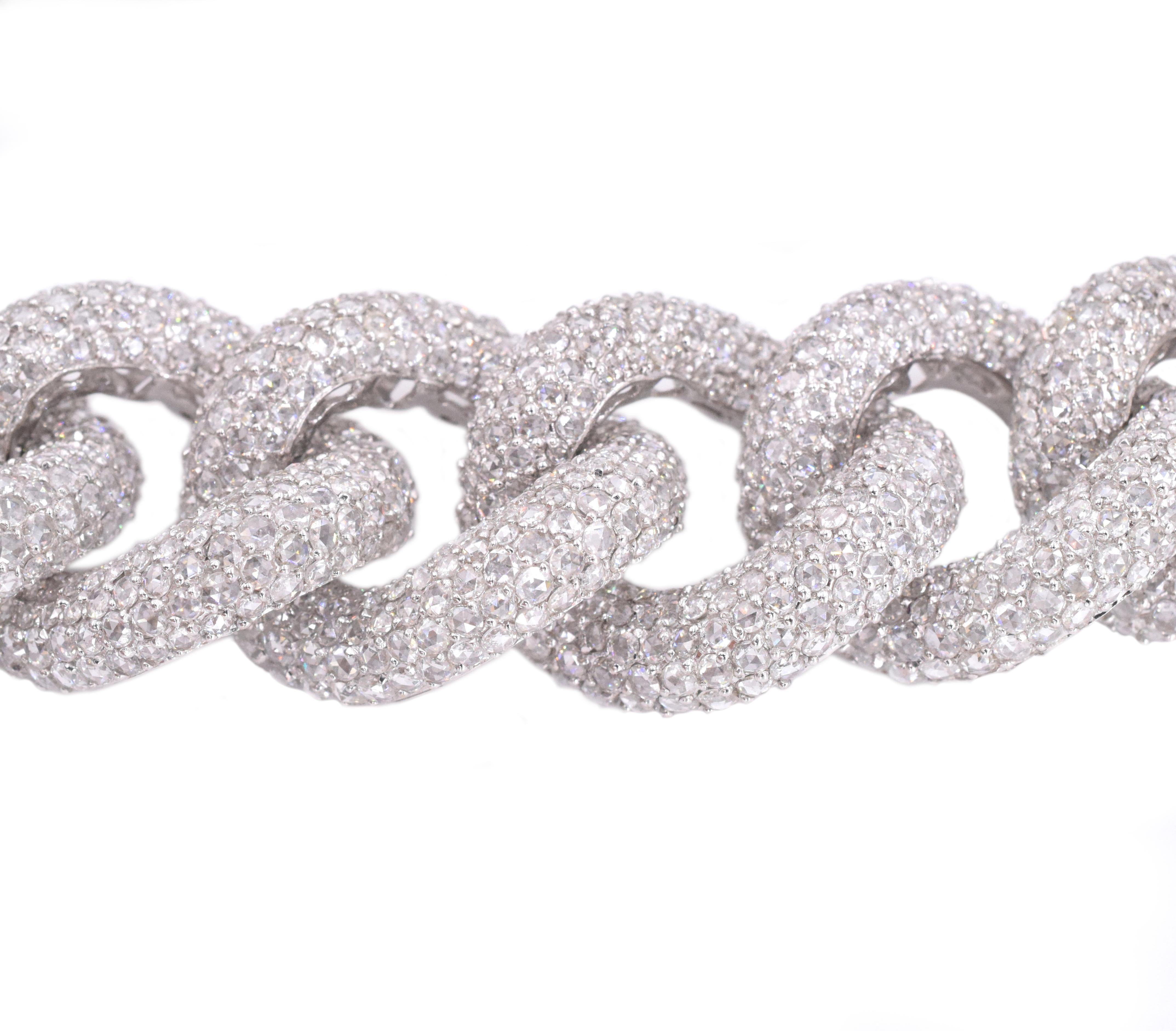 Giovane Große Glieder-Diamant-Halskette für Damen oder Herren im Angebot