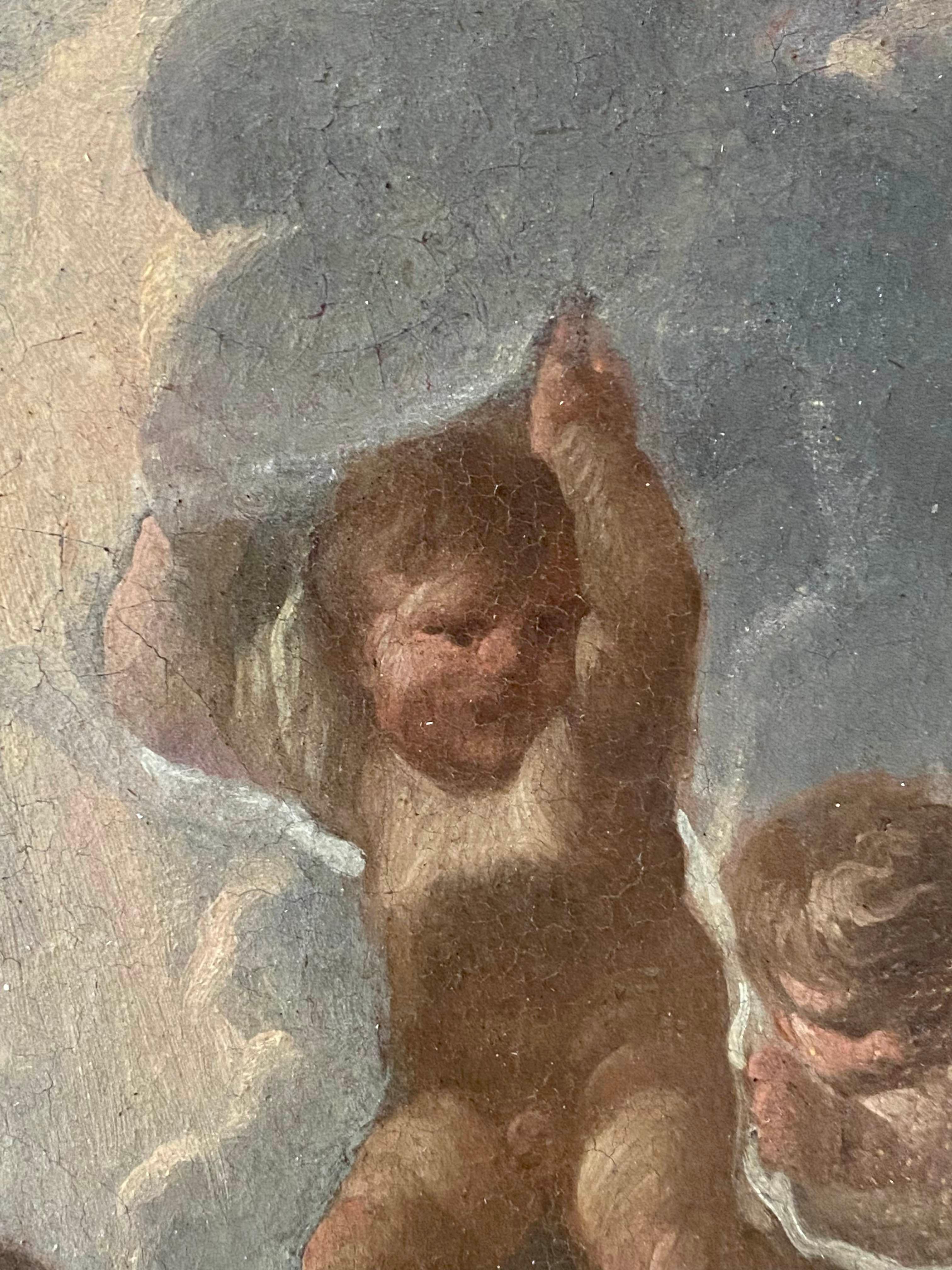 17th century Italian Old Master - The baptism of Christ - Religious Faith - Old Masters Painting by Giovanni Lorenzo Bertolotto