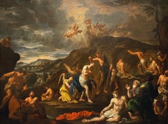 Ancien maître italien du XVIIe siècle - Le baptême du Christ - Fidèle religieux