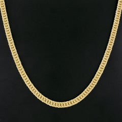 Giovanni Marchisio 18K Gold Long Textured 3D Link Chain Statement Necklace