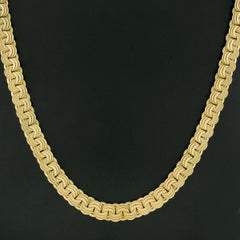 Giovanni Marchisio 18K Yellow Gold Textured Tri Circular Link Chain Necklace