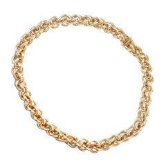 Retro Giovanni Marchisio Italian Gold Woven Link Necklace