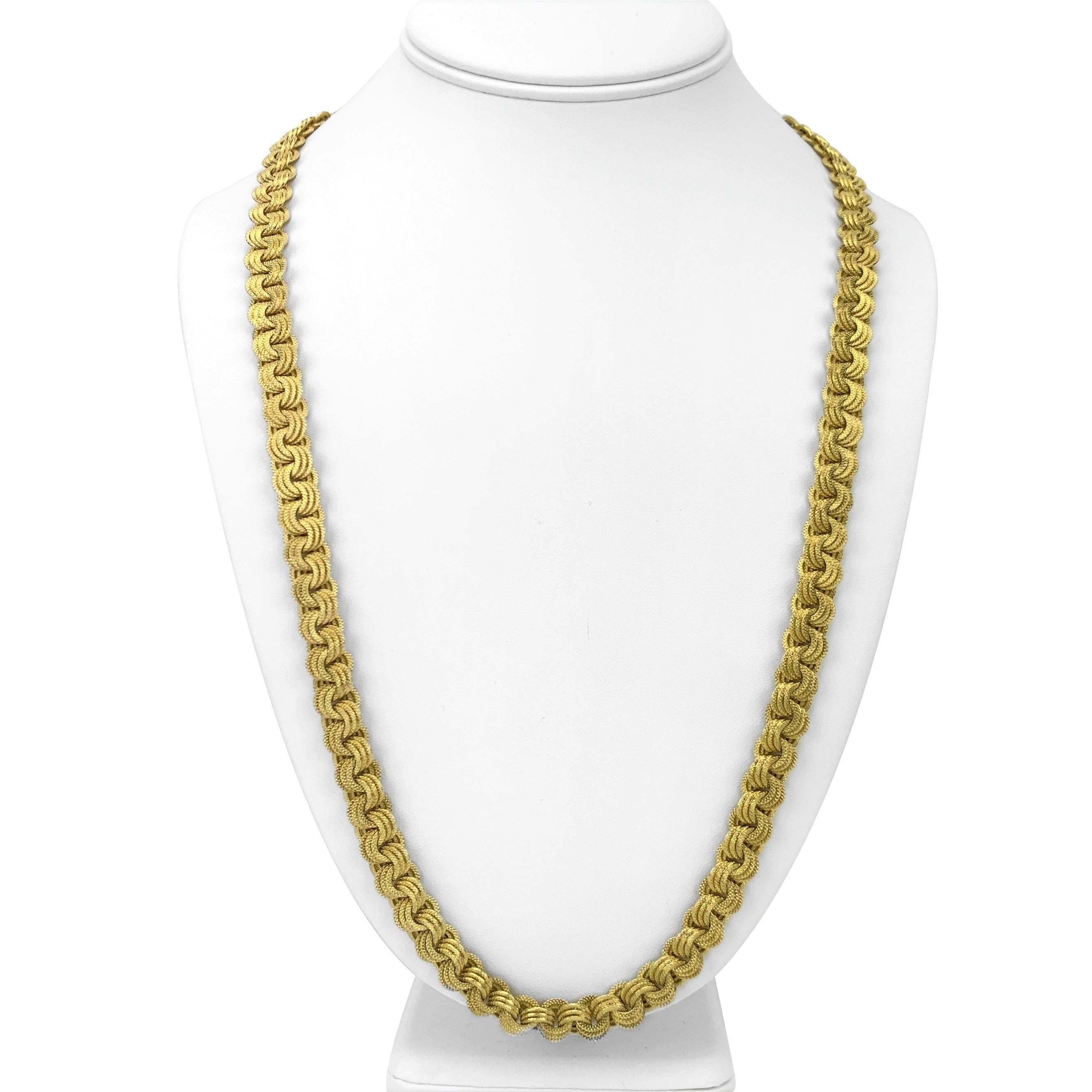 Giovanni Marchisio Vintage 18k Yellow Gold 88.8g Fancy Link Chain Necklace 37