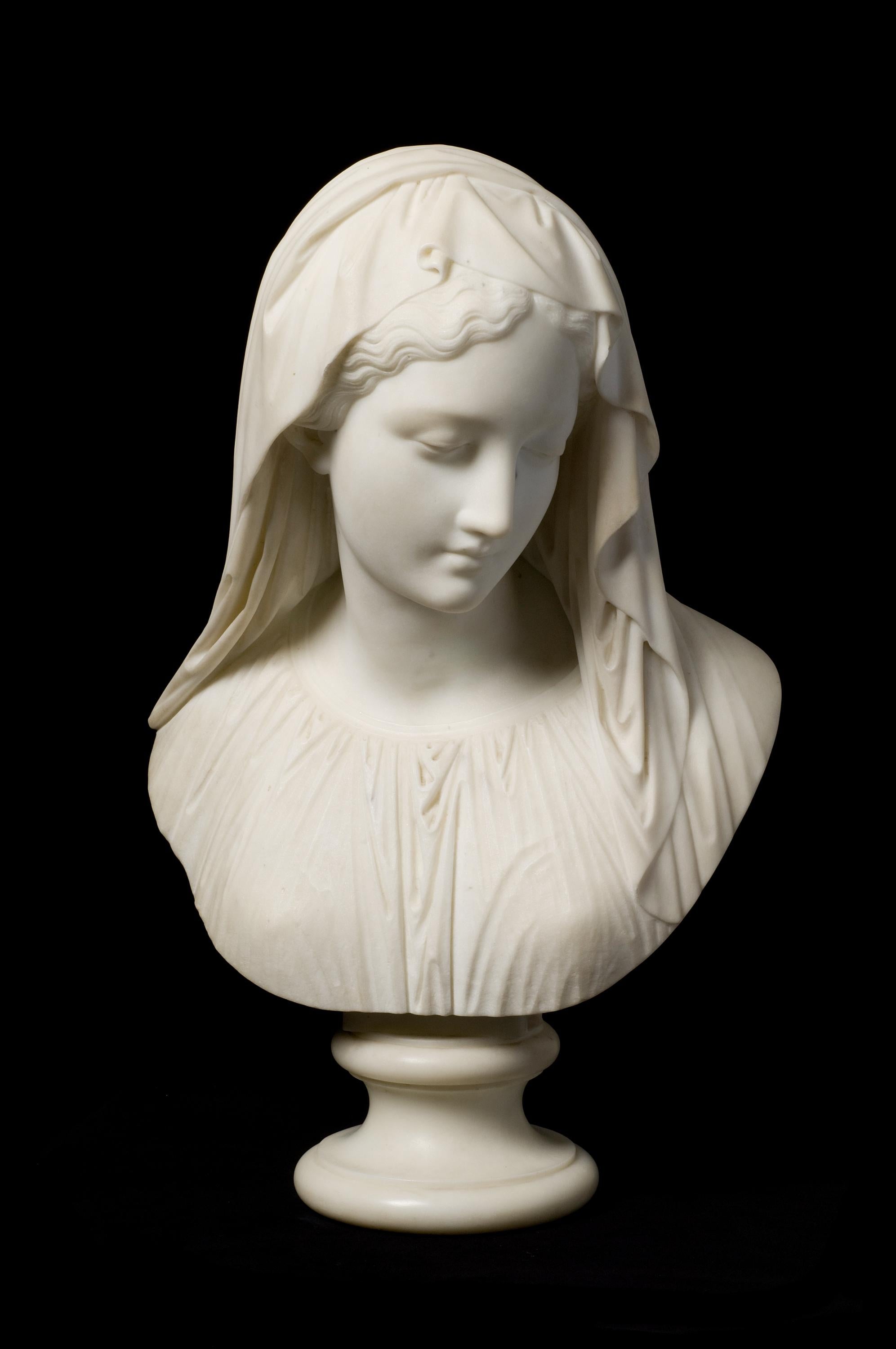 Veiled Woman Classical Marble For Sale 7