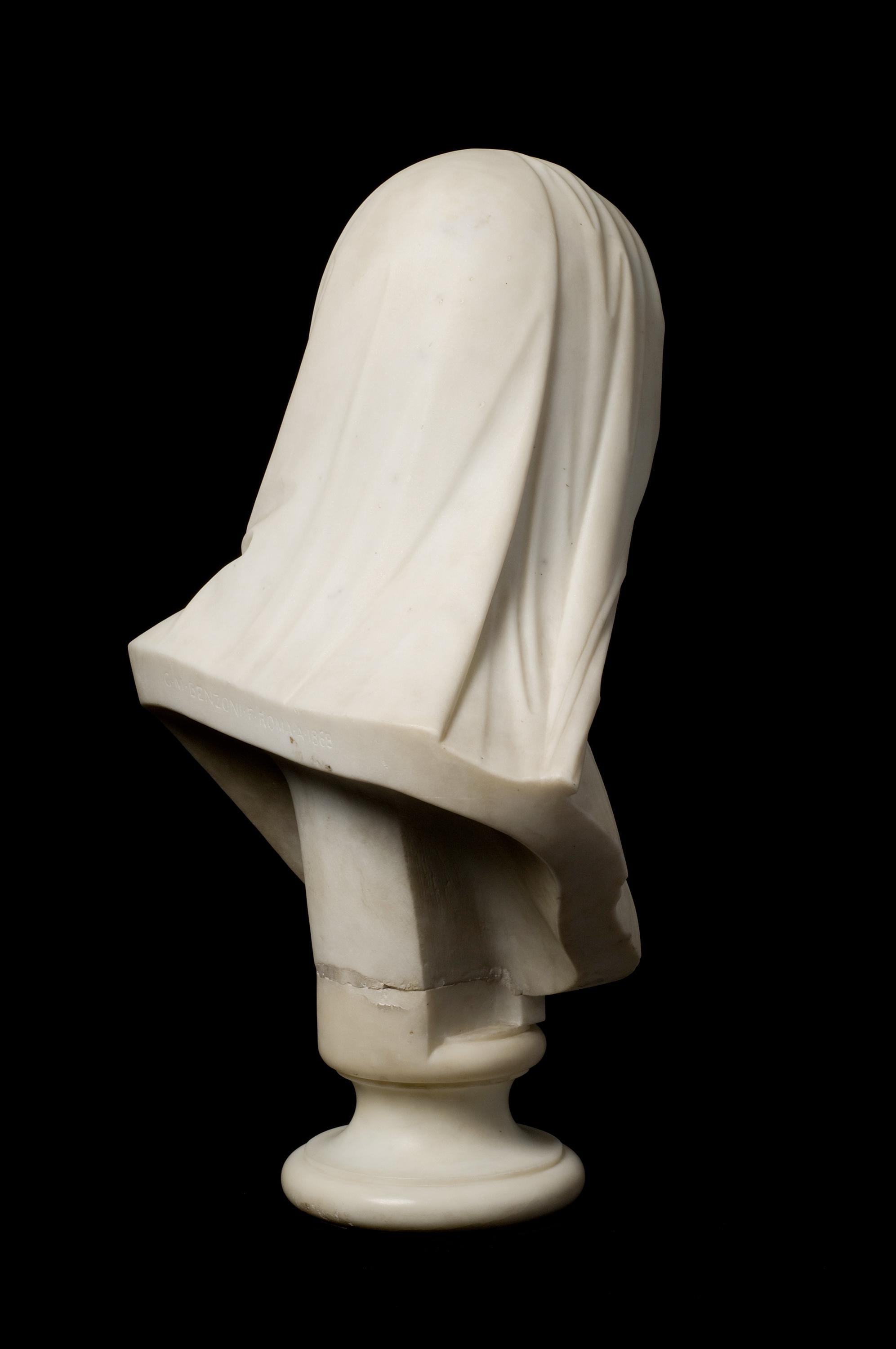 Veiled Woman Classical Marble For Sale 1