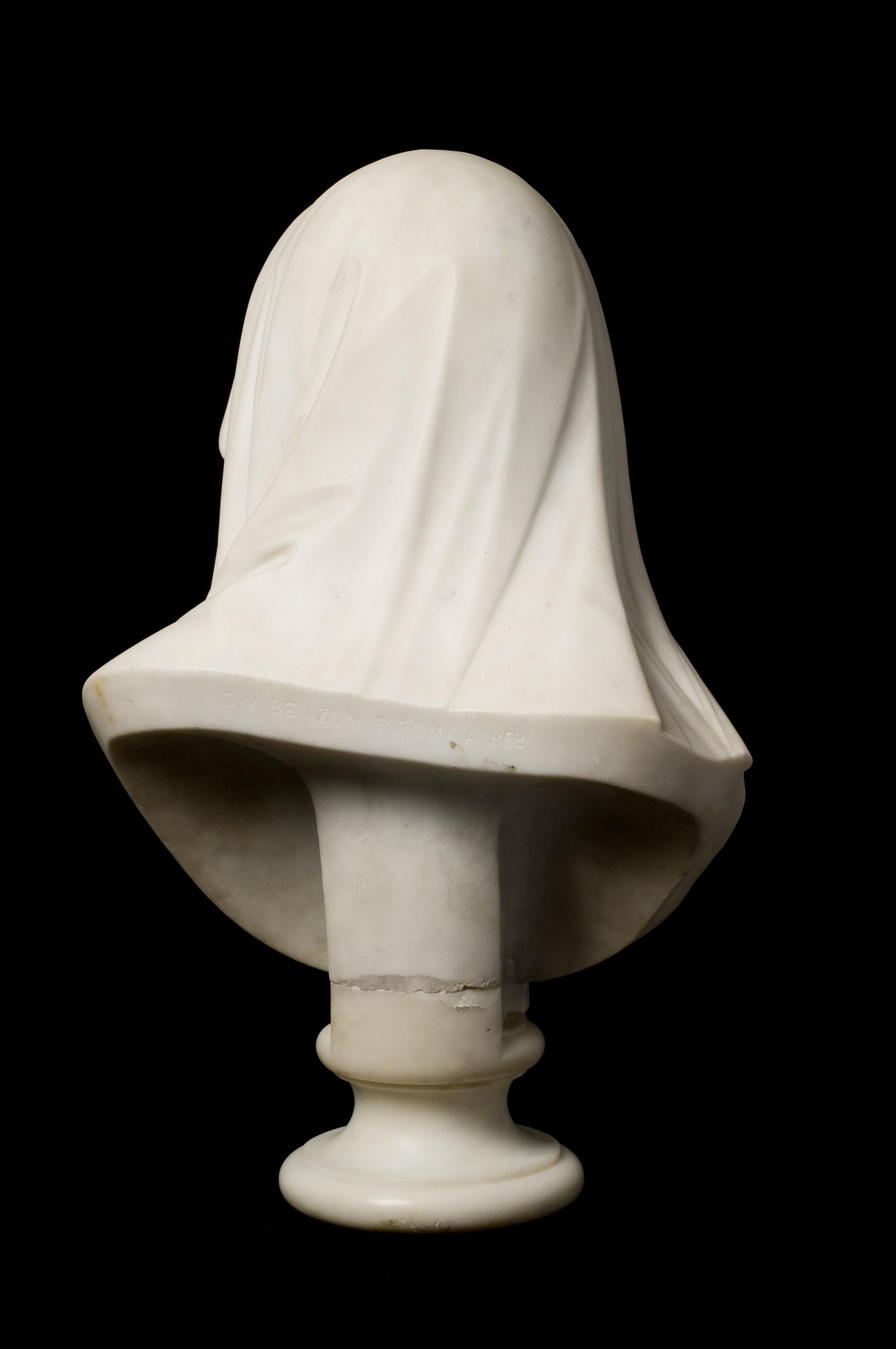 Veiled Woman Classical Marble For Sale 2