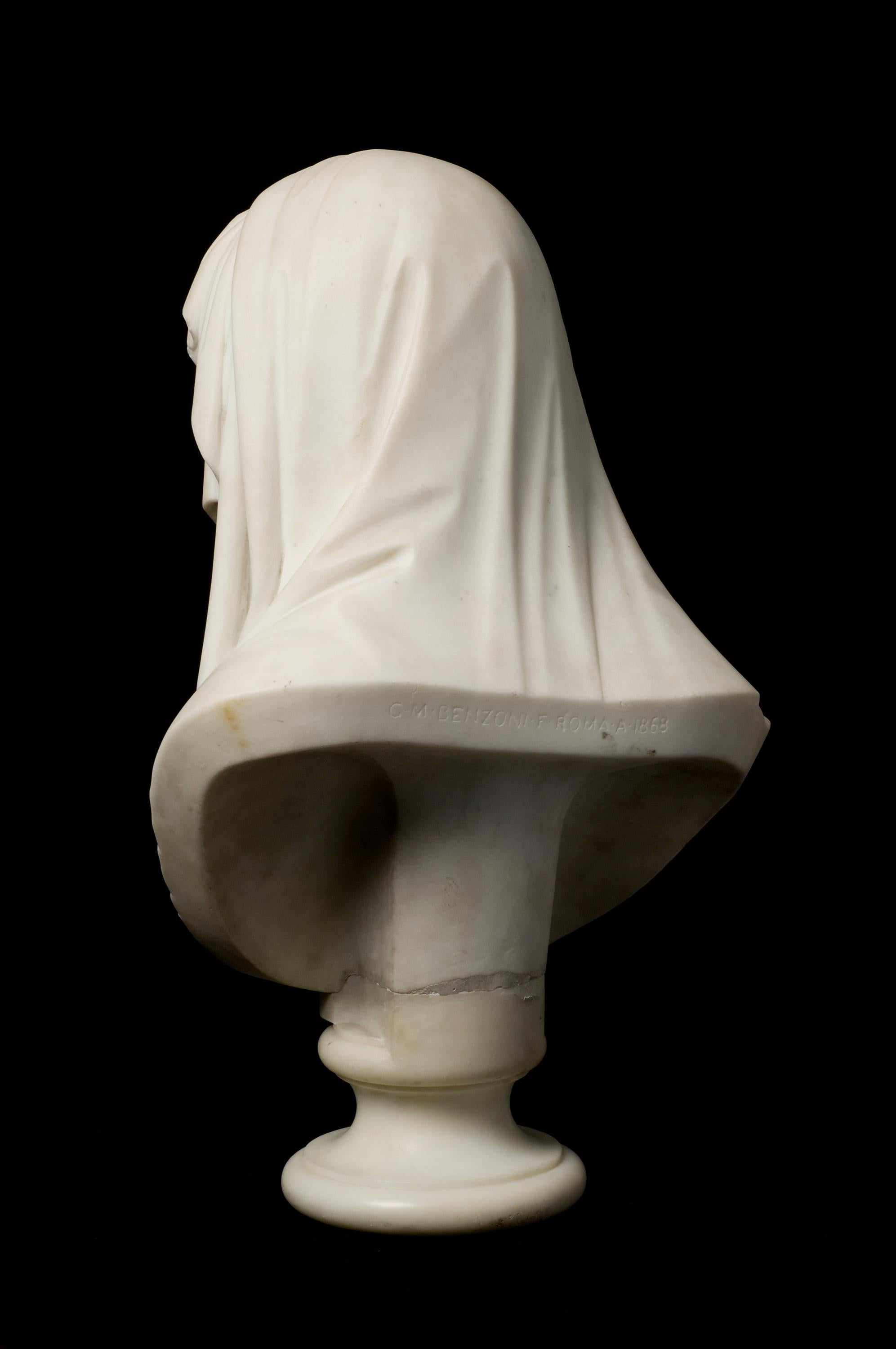 Veiled Woman Classical Marble For Sale 3