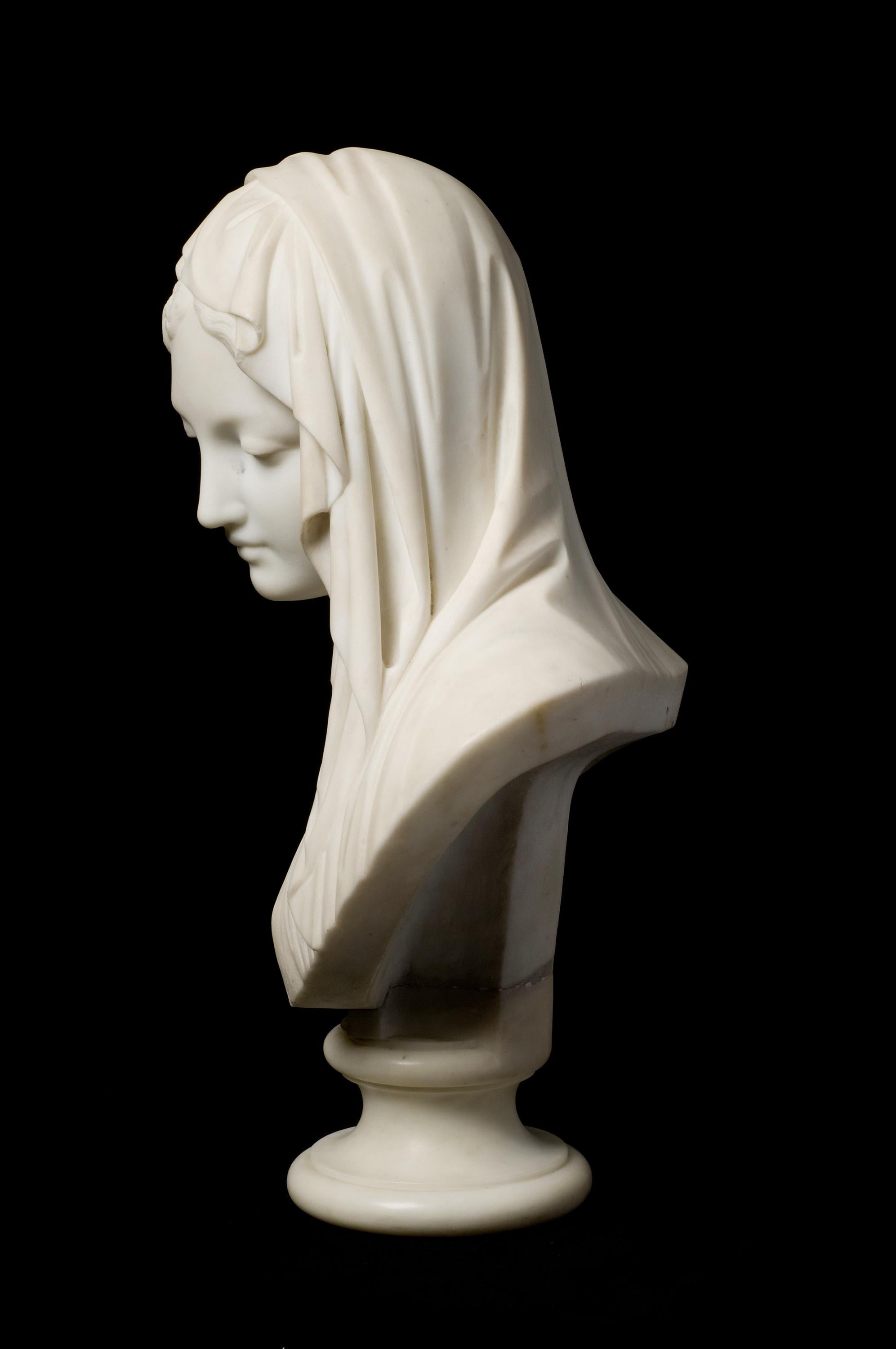 Veiled Woman Classical Marble For Sale 4
