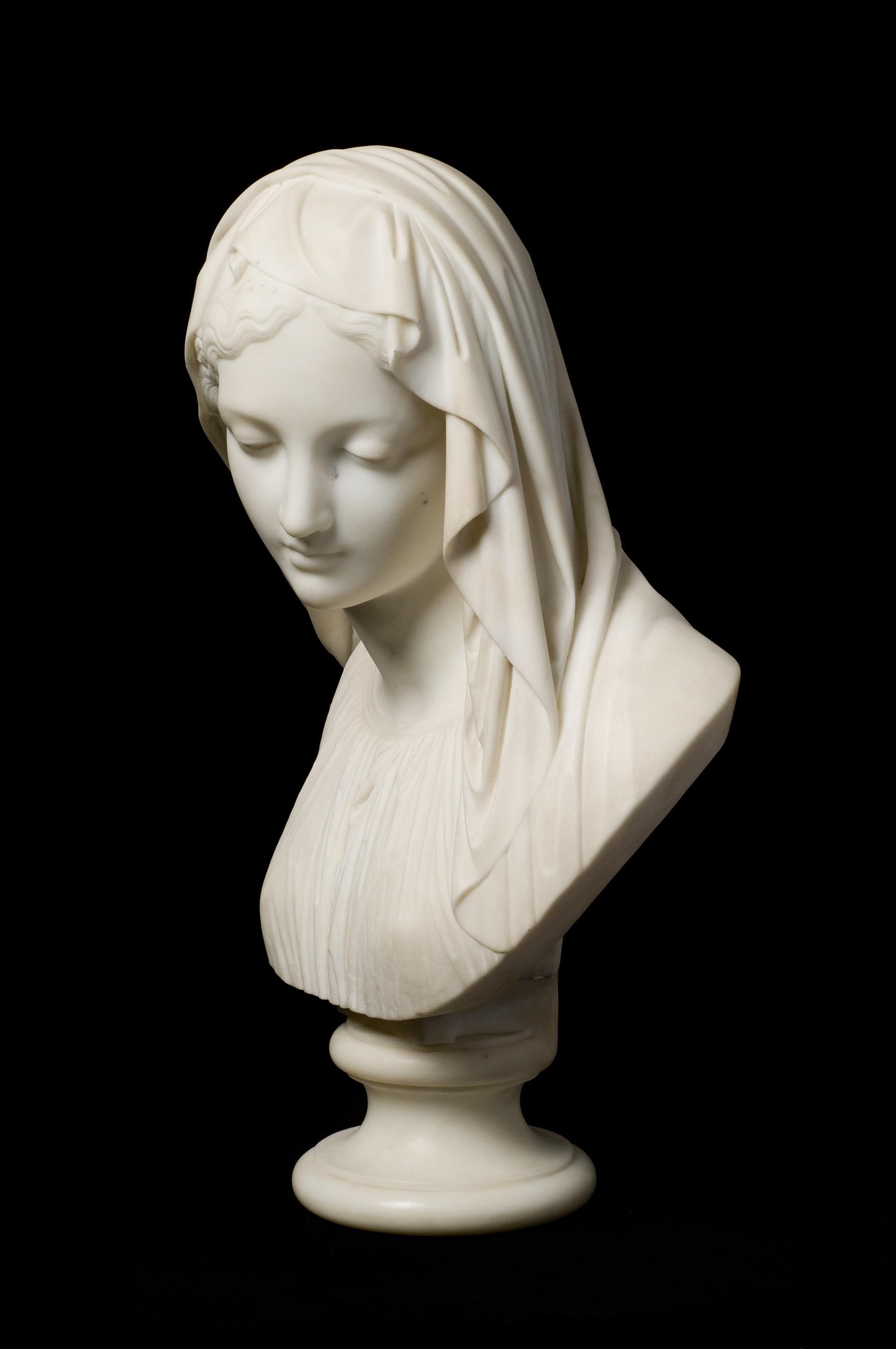 Veiled Woman Classical Marble For Sale 5