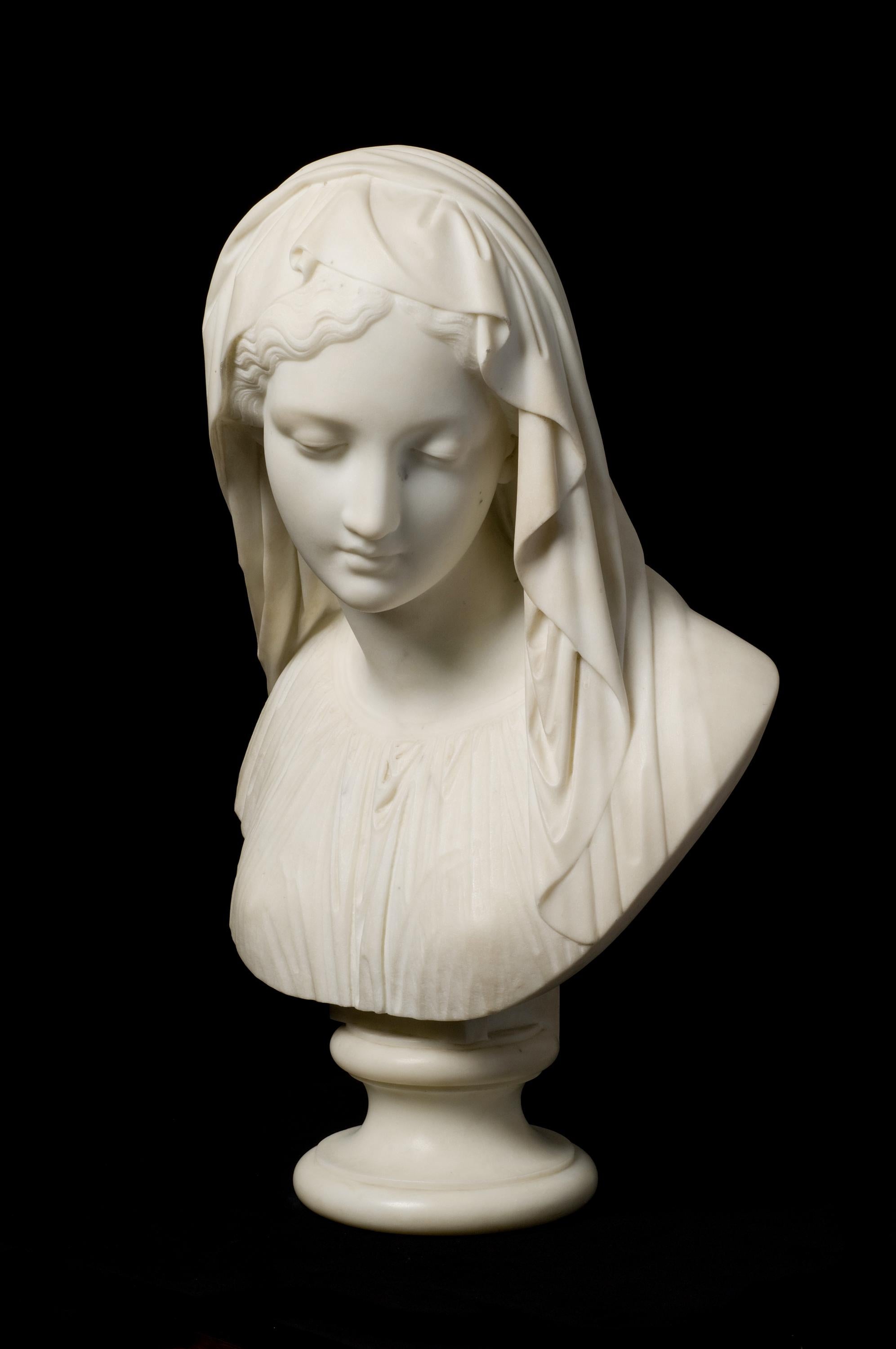 Veiled Woman Classical Marble For Sale 6
