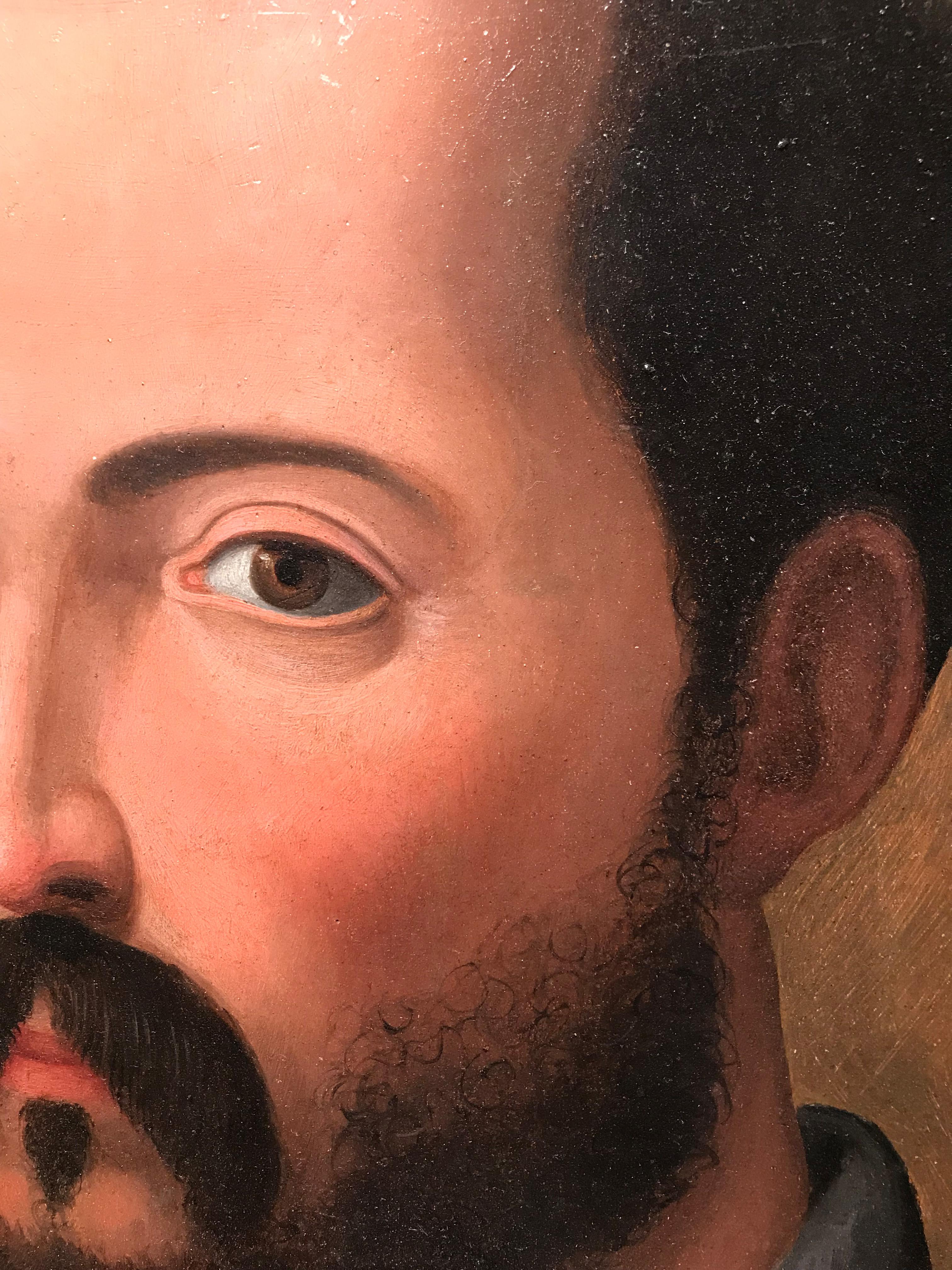 Portrait de Francesco Ier du 16ème siècle par Giovanni Maria Butteri - Noir Portrait Painting par Giovanni Maria Butteri (Florence, about 1540 - Florence, October 4, 1606)
