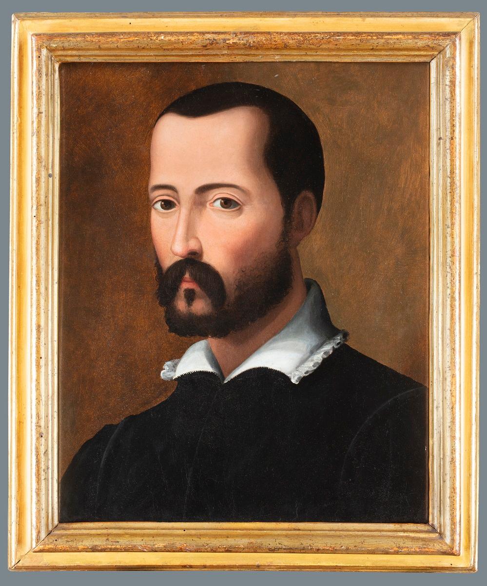 Portrait de Francesco Ier du 16ème siècle par Giovanni Maria Butteri - Painting de Giovanni Maria Butteri (Florence, about 1540 - Florence, October 4, 1606)