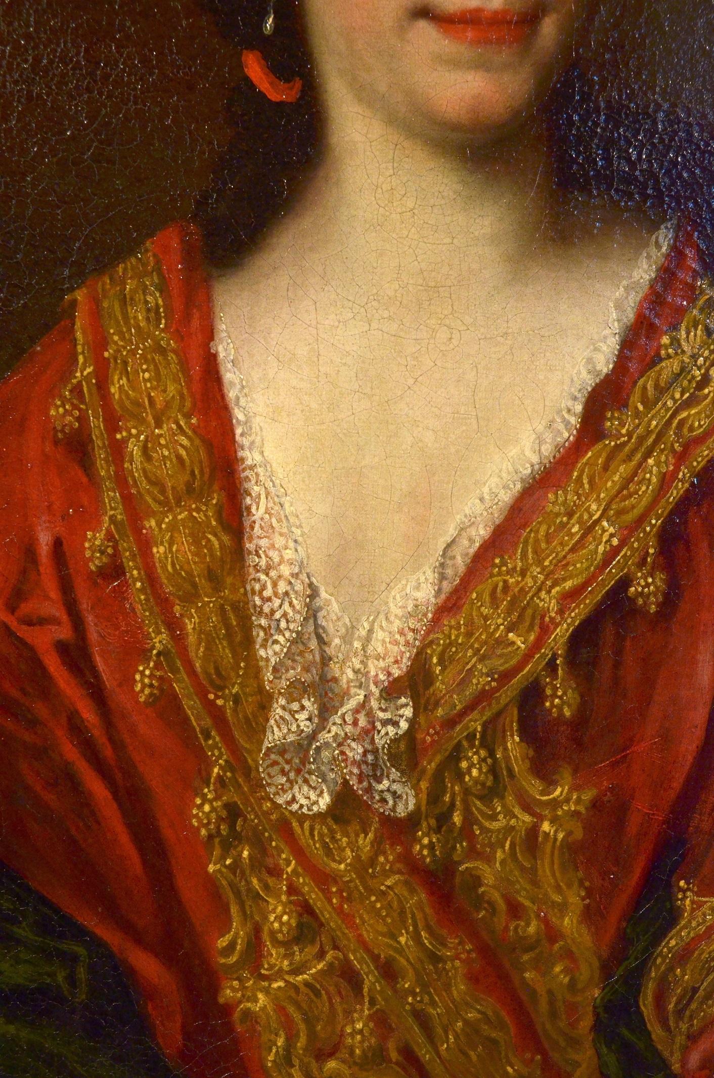 Portrait Woman Lady Delle Piane Paint Oil on canvas Old master 18th Century Art For Sale 4