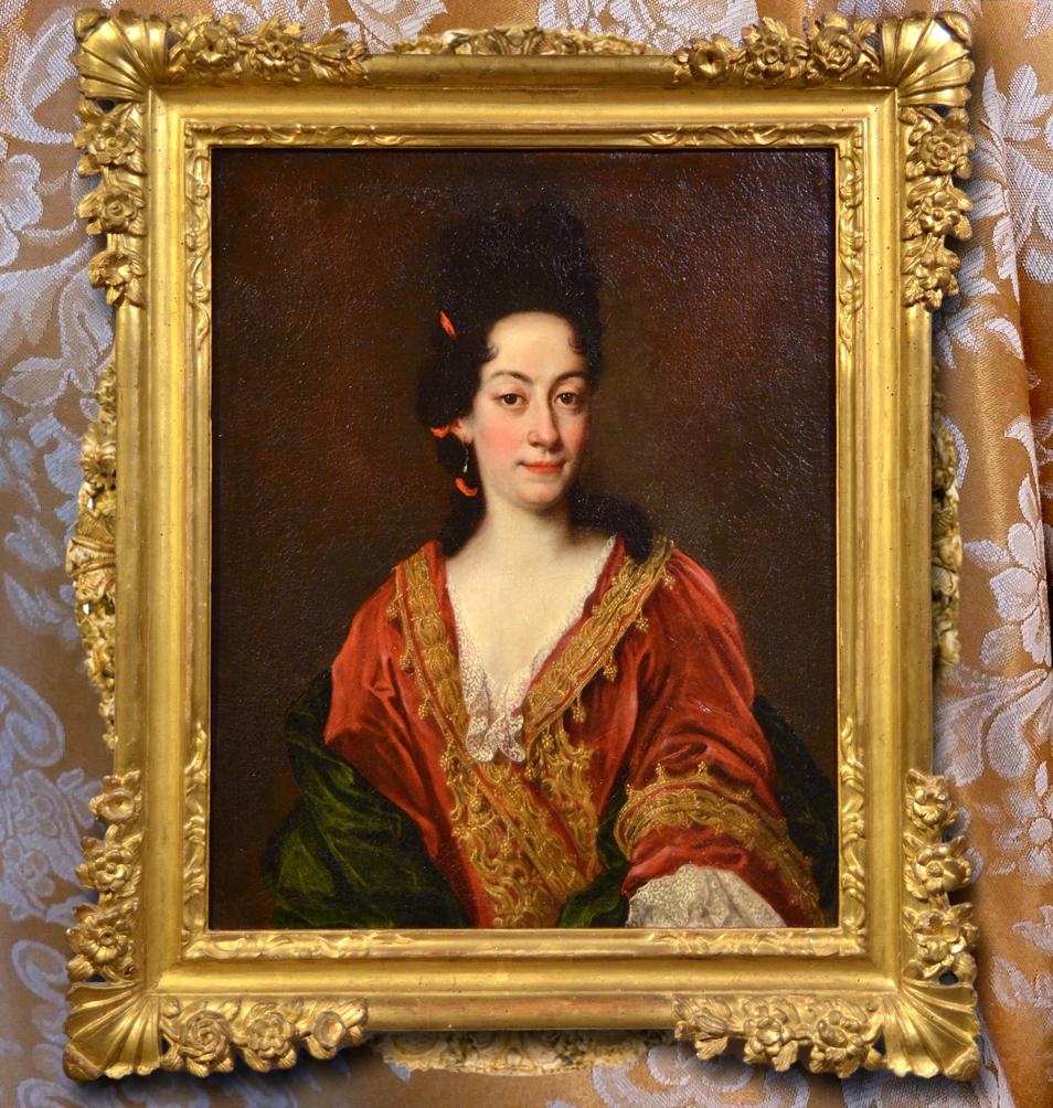 Portrait Femme Lady Delle Piane Peinture Huile sur toile Ancien maître Art du 18ème siècle en vente 3