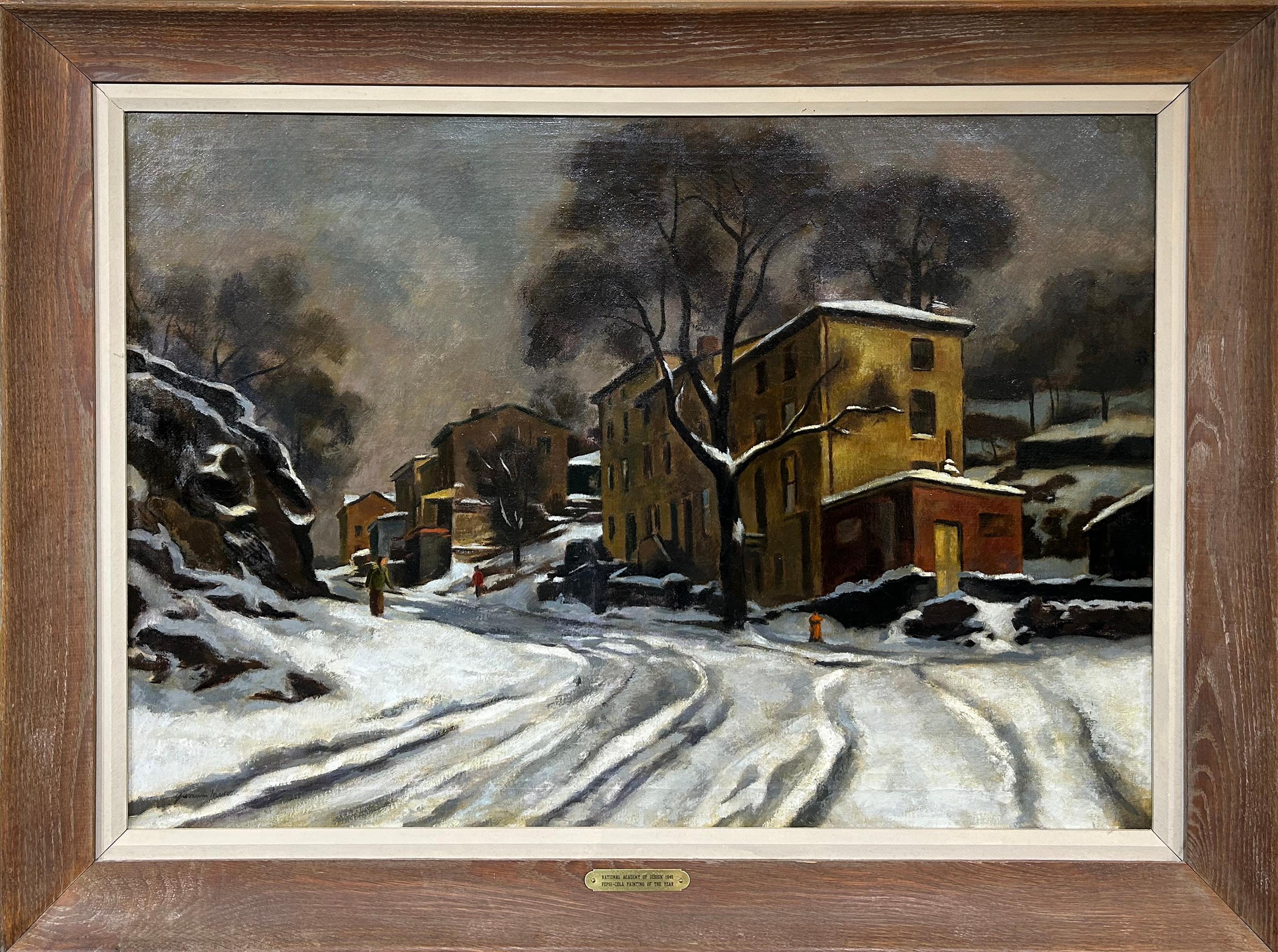 Winter in Manayunk, Regional American Cityscape by Pennsylvania Impressionist - Painting by Giovanni Martino