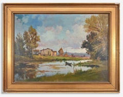 Landscape - Oil Paint by Giovanni Meroli - mid-20th Century