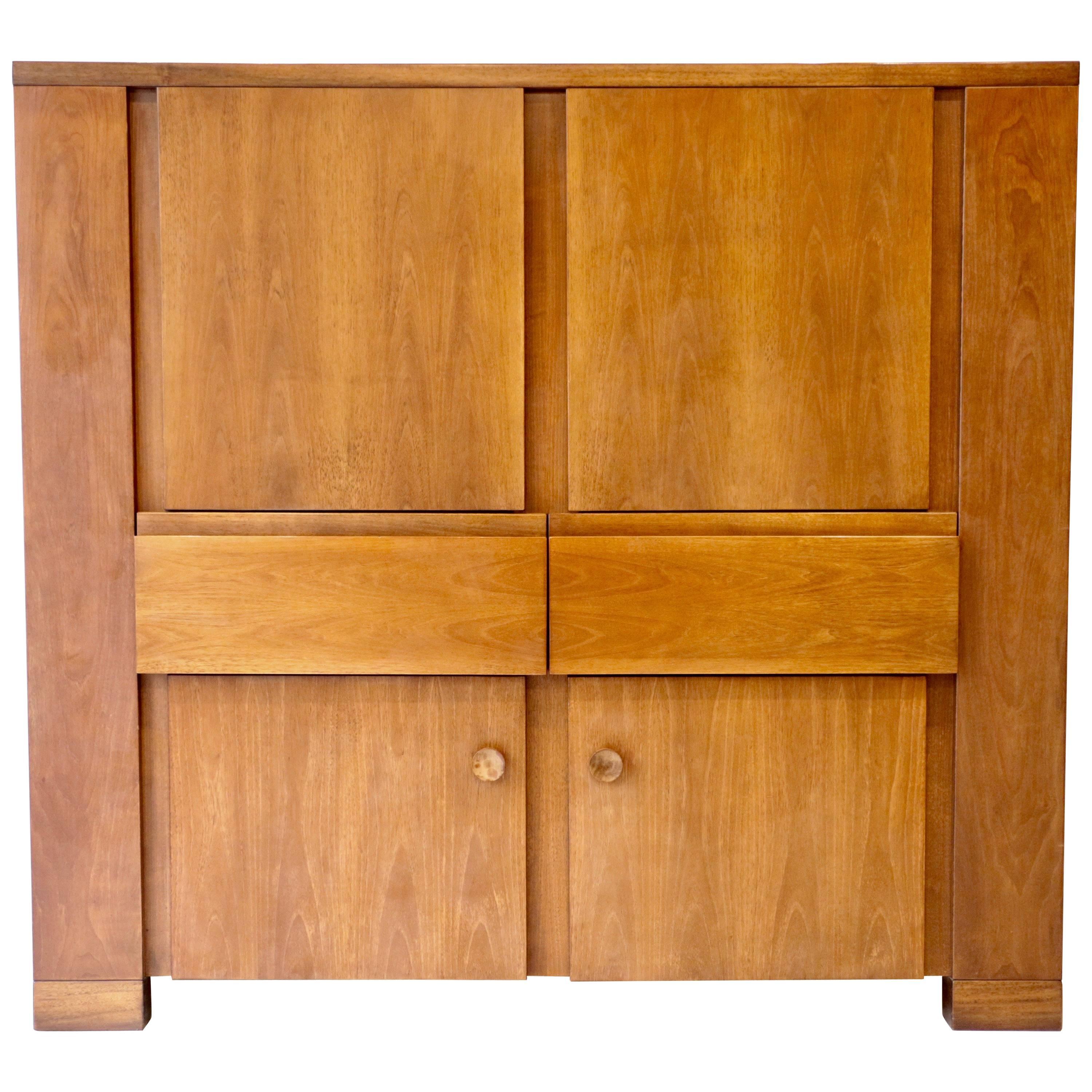 Giovanni Michelucci 1964 Large Storage Unit in Solid Walnut For Sale