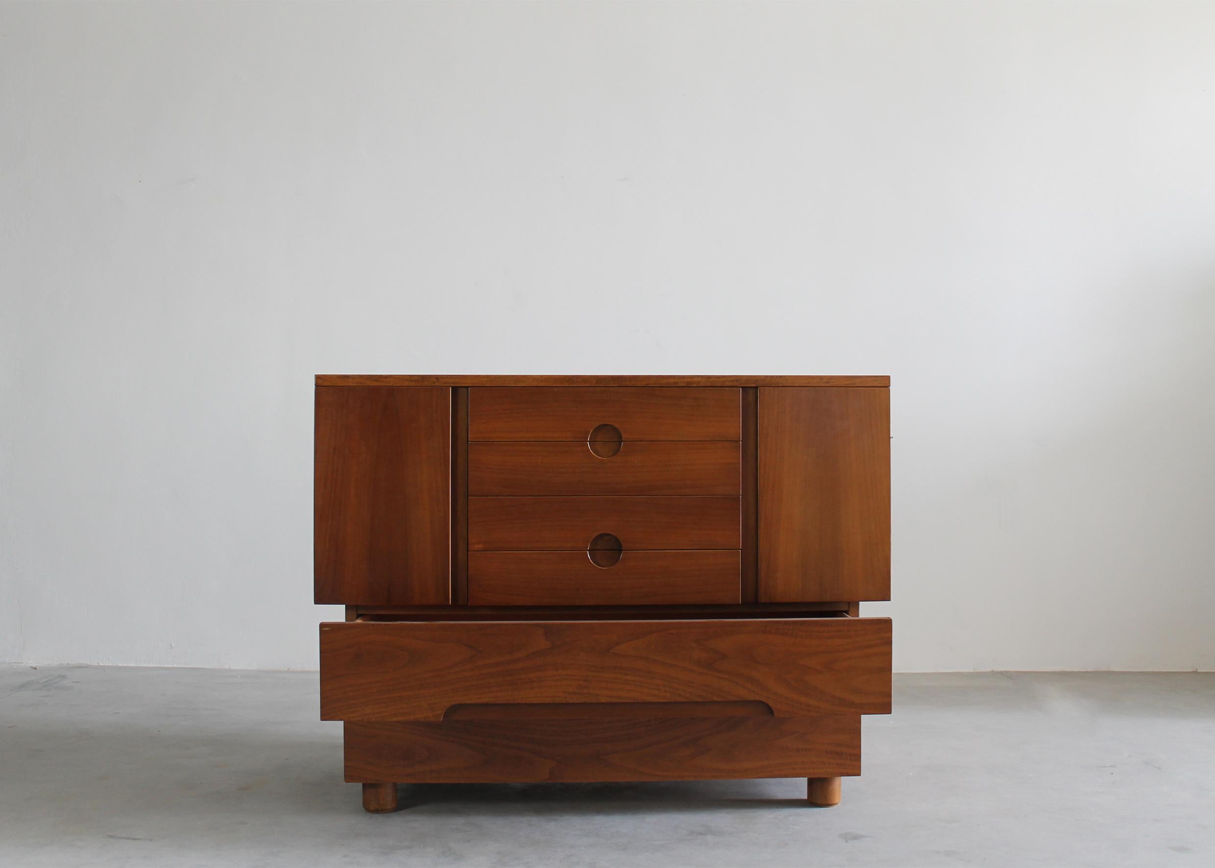 Autre Giovanni Michelucci Cabinet Serena en Wood Wood par Poltronova 1950s Italie