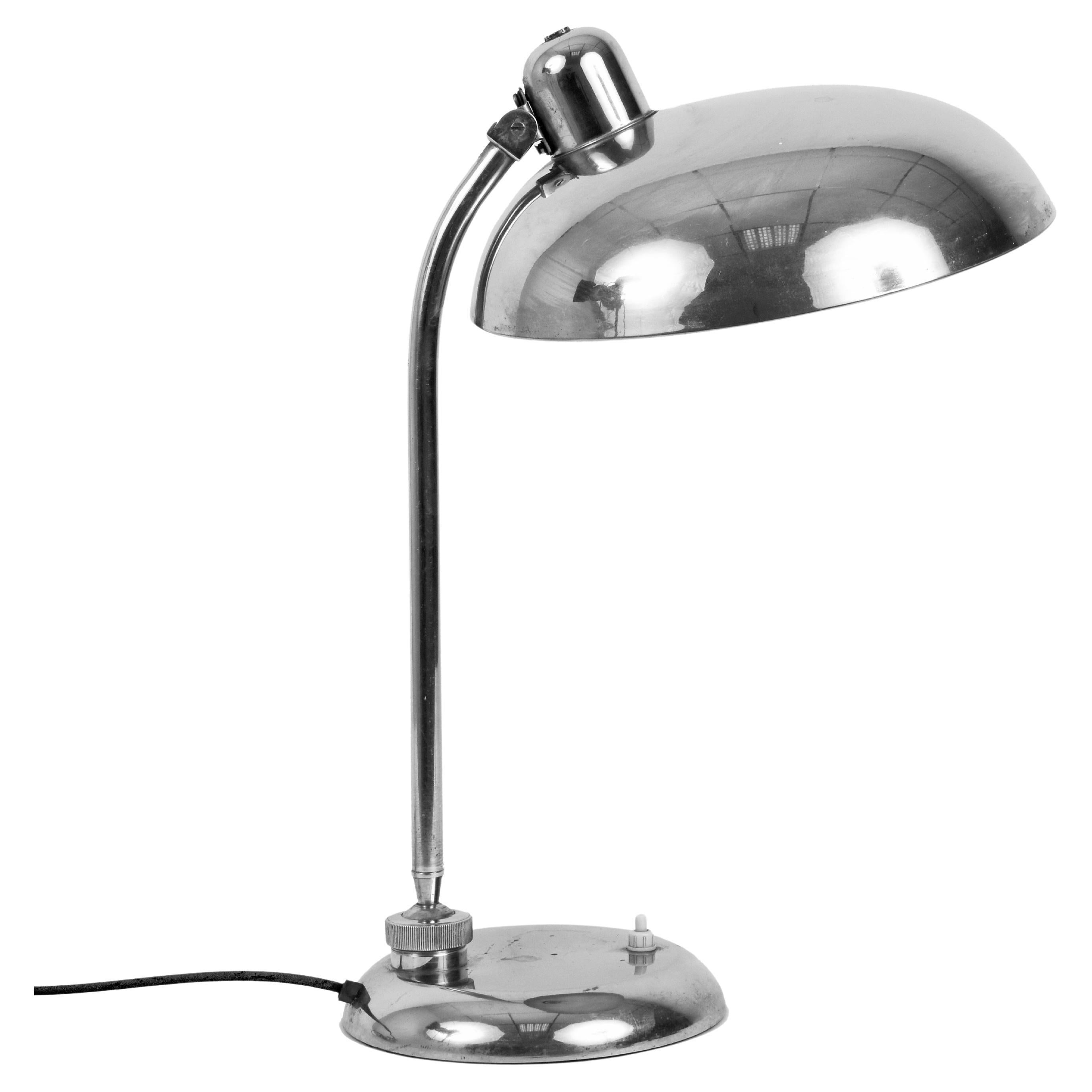 Giovanni Michelucci Chrome Ministerial Table Lamp for Lariolux, Italy, 1940s