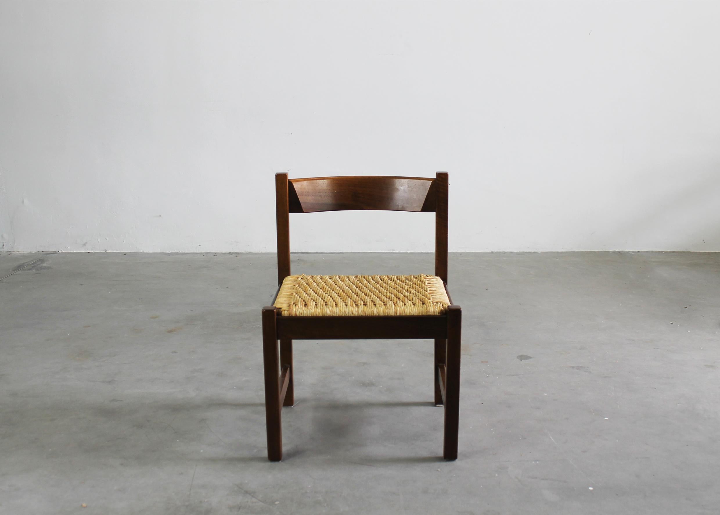 Tissage Ensemble de salle à manger Giovanni Michelucci avec banc de table et chaises par Poltronova en vente