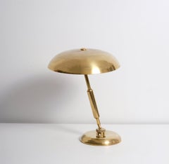 Lampe de table en laiton poli Giovanni Michelucci pour Lariolux, années 1950