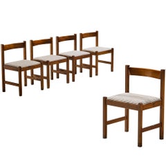 Giovanni Michelucci for Poltronova Five 'Torbecchia' Dining Chairs in Walnut