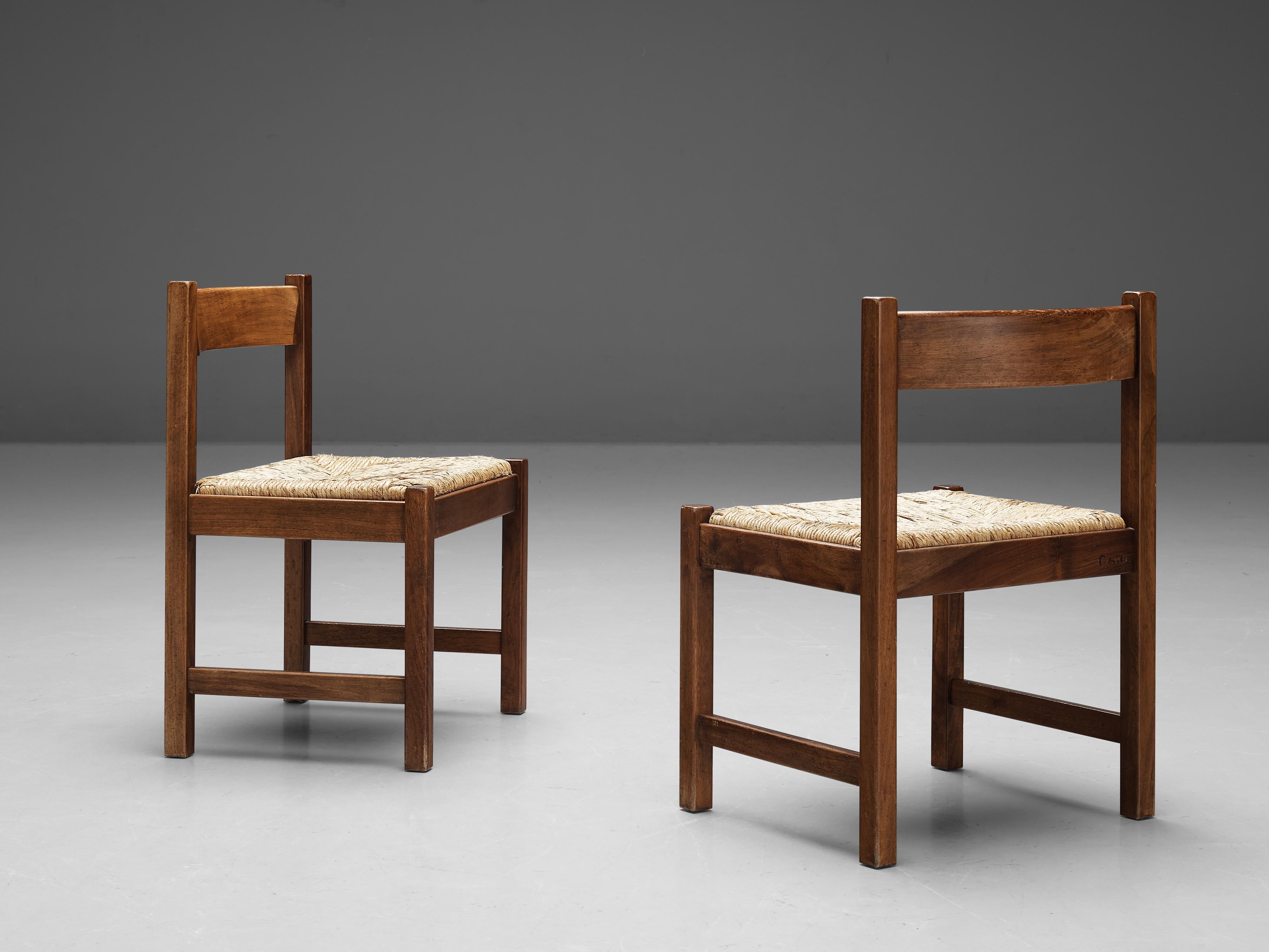 Giovanni Michelucci for Poltronova 'Torbecchia' Set of Dining Chairs in Walnut 4