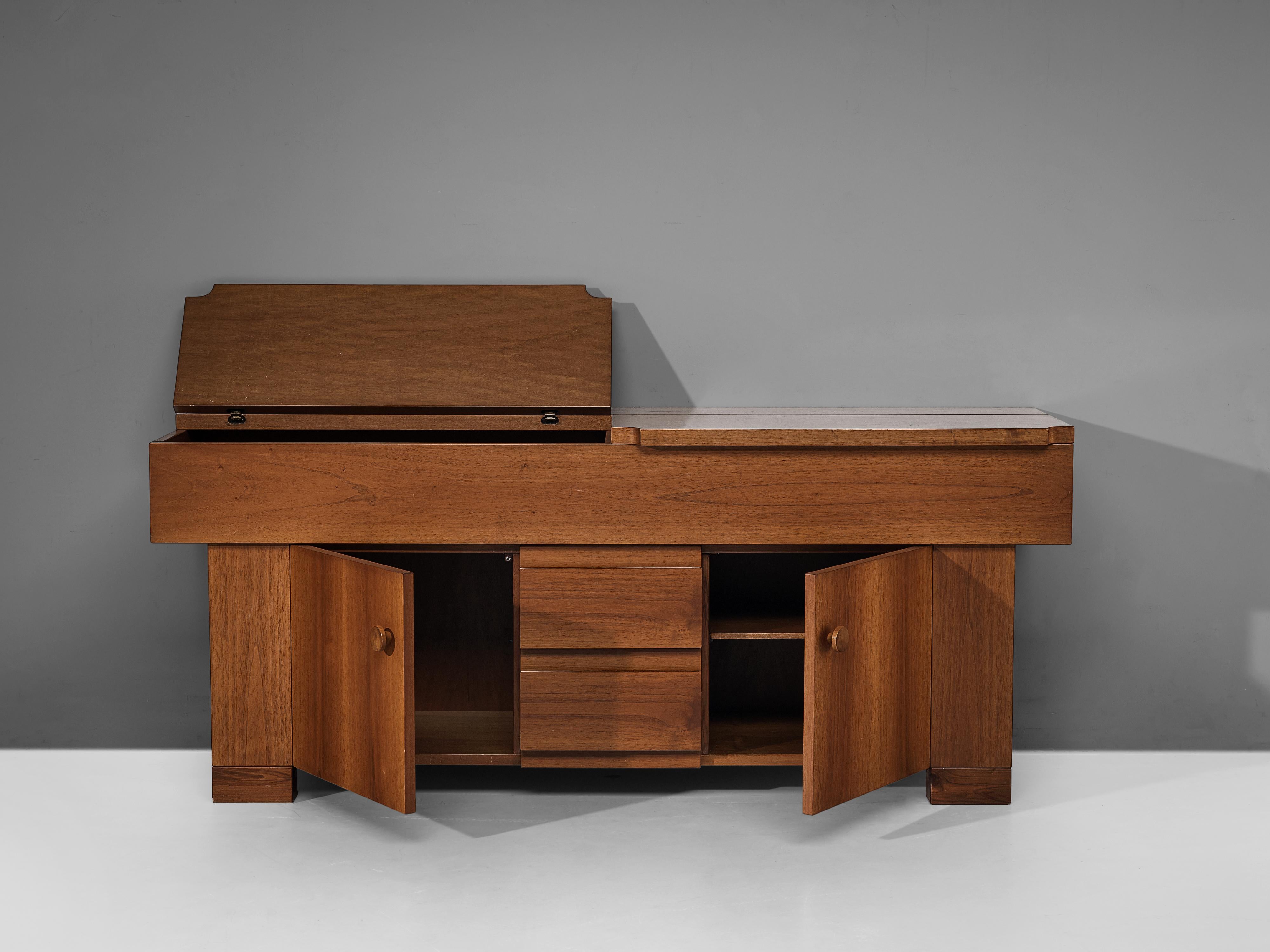 Mid-Century Modern Giovanni Michelucci for Poltronova ´Torbecchia´ Sideboard in Walnut
