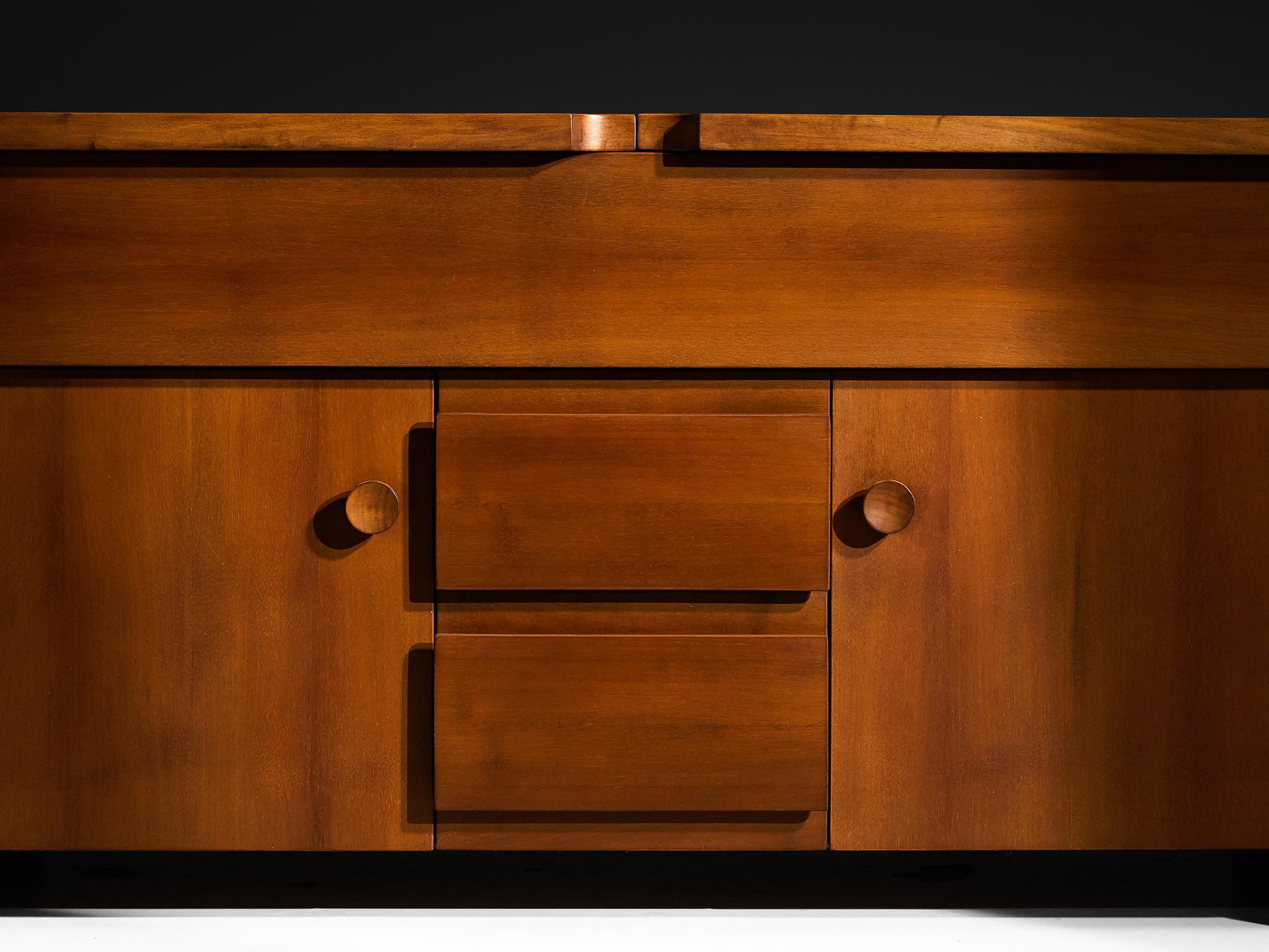 Mid-Century Modern Buffet 'Torbecchia' en noyer Giovanni Michelucci pour Poltronova