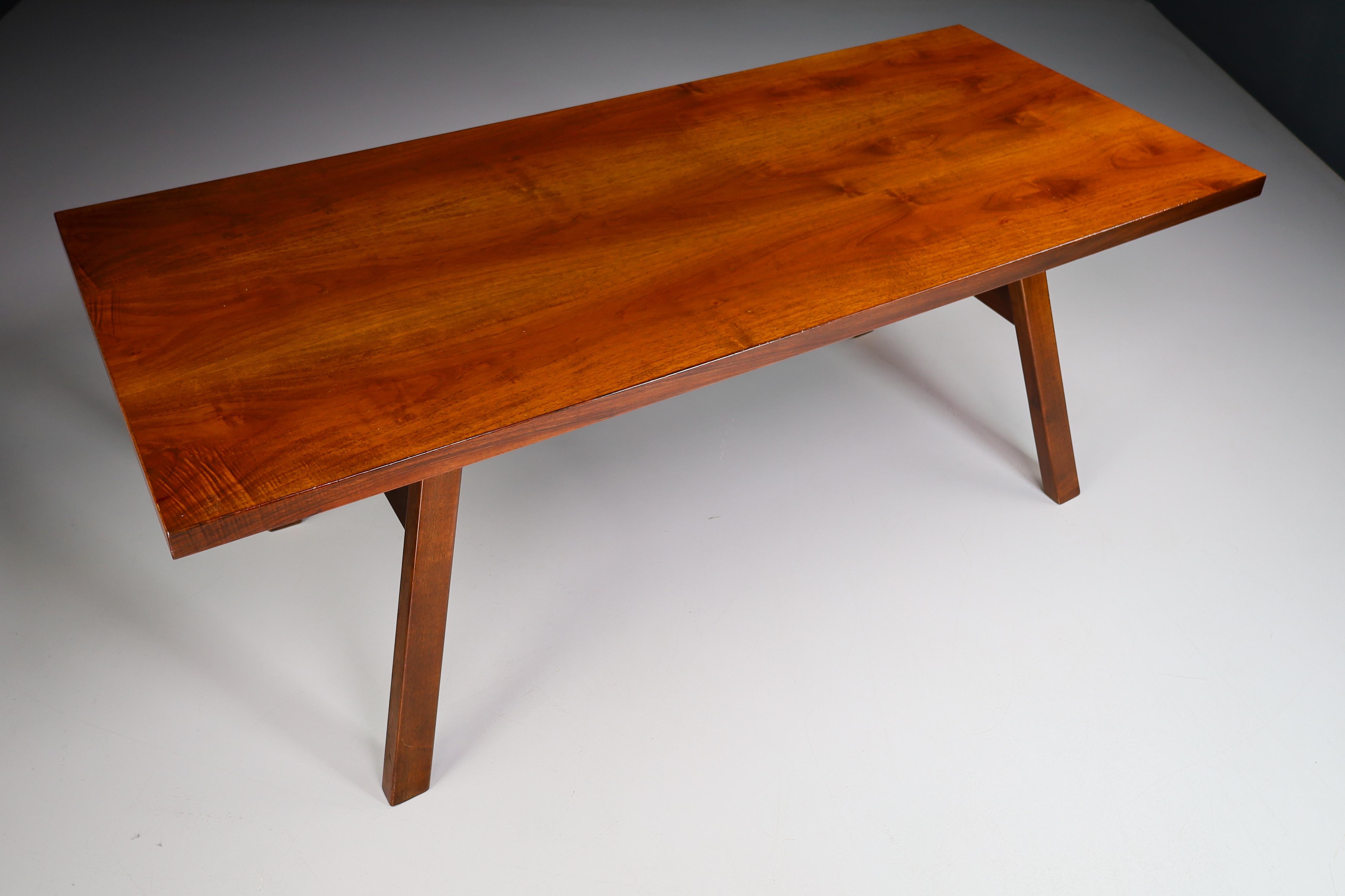 Giovanni Michelucci for Poltronova, 'Torbecchia' Table and Bench in Walnut. For Sale 2