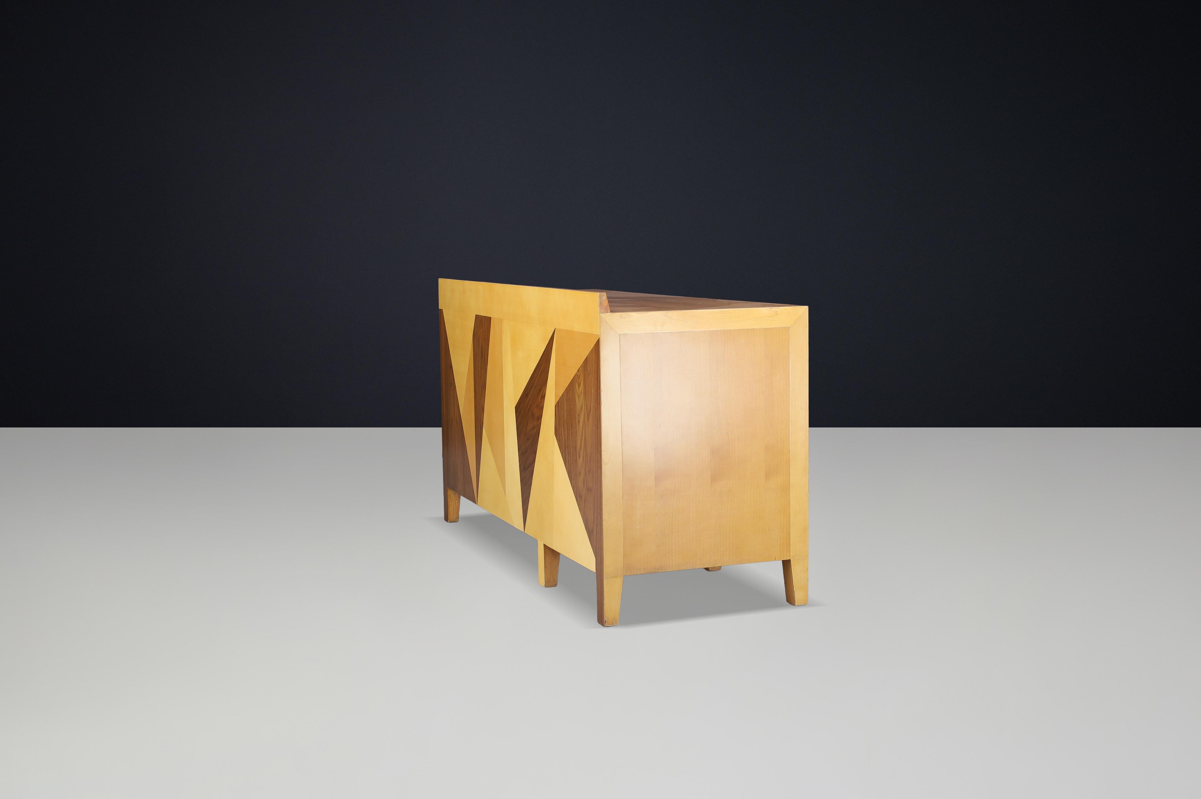 Giovanni Michelucci Geometrischer Schreibtisch mit Intarsien aus Holz, Italien, 1970er Jahre im Angebot 4