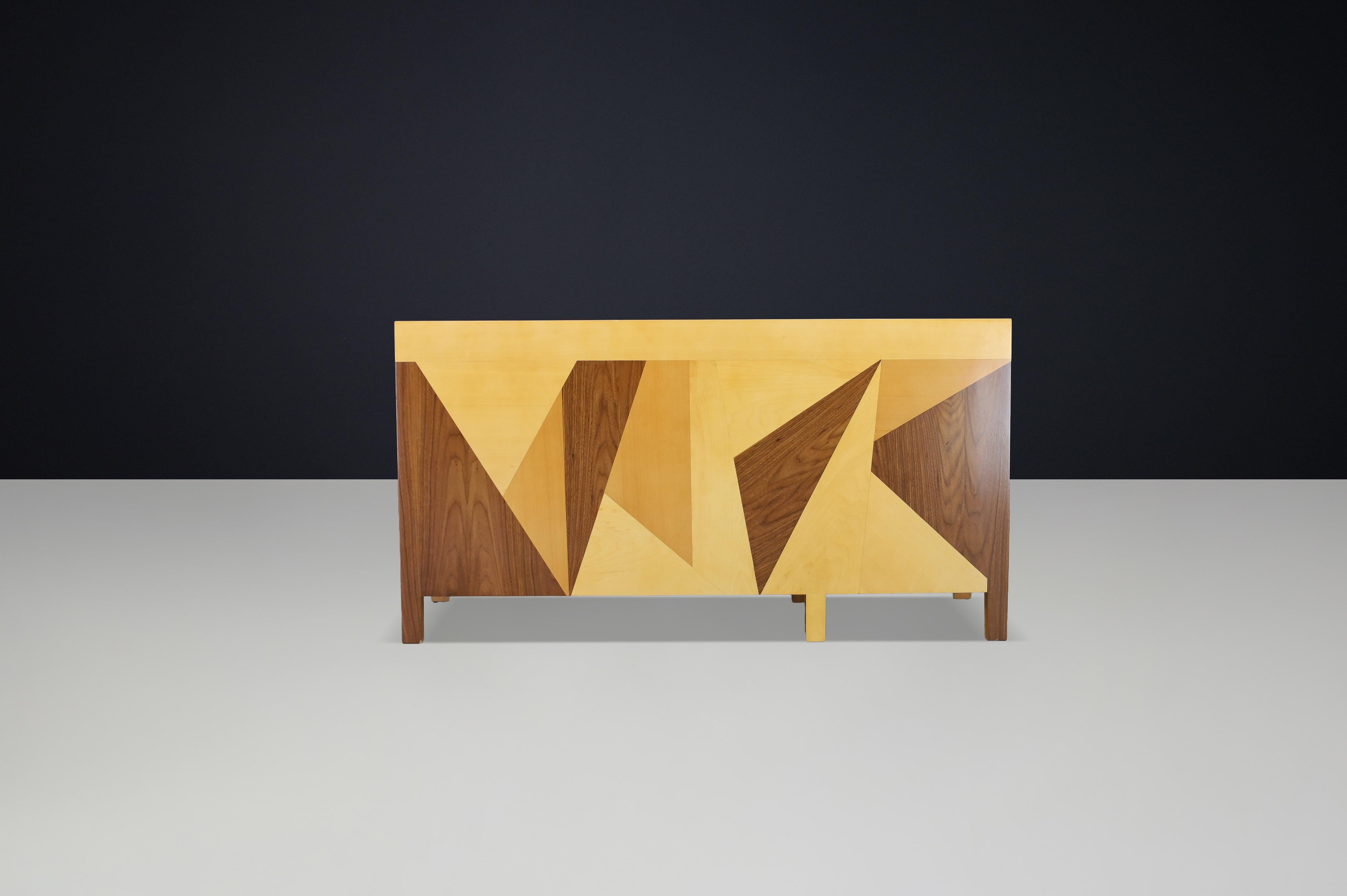 Giovanni Michelucci Geometrischer Schreibtisch mit Intarsien aus Holz, Italien, 1970er Jahre im Angebot 6