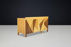 Giovanni Michelucci Geometrischer Schreibtisch mit Intarsien aus Holz, Italien, 1970er Jahre