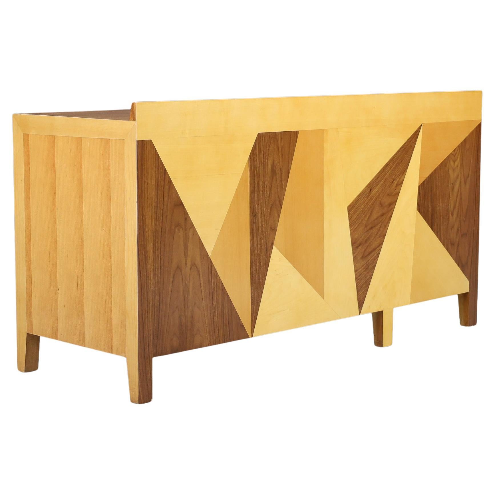 Giovanni Michelucci Geometrischer Schreibtisch mit Intarsien aus Holz, Italien, 1970er Jahre im Angebot