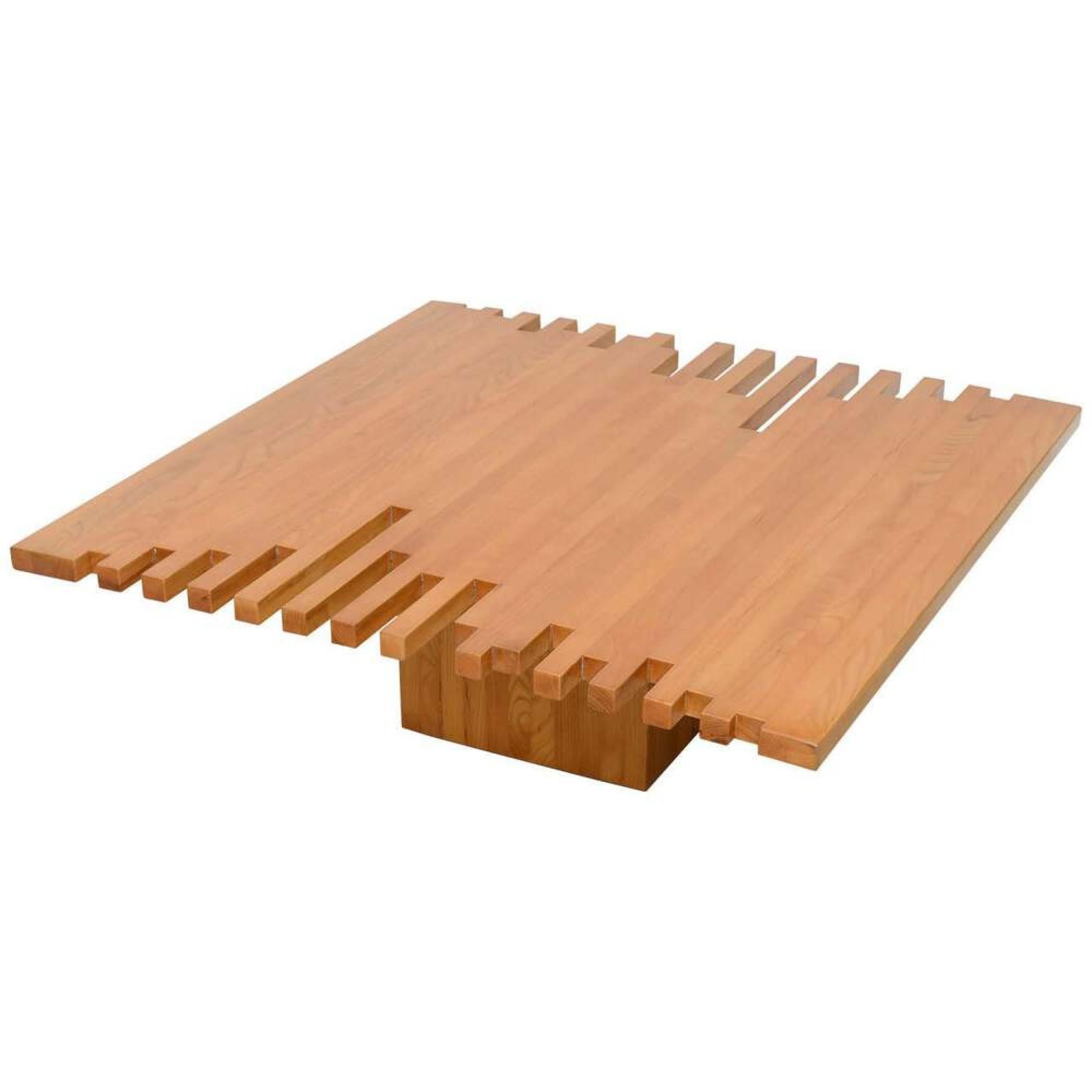 Bois Giovanni Michelucci Italian Mid-Century Low Plank Top Coffee Table (Table basse à plateau en bois) en vente