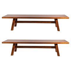 Giovanni Michelucci, Pair of Benches, Signed, circa 1955, Italy