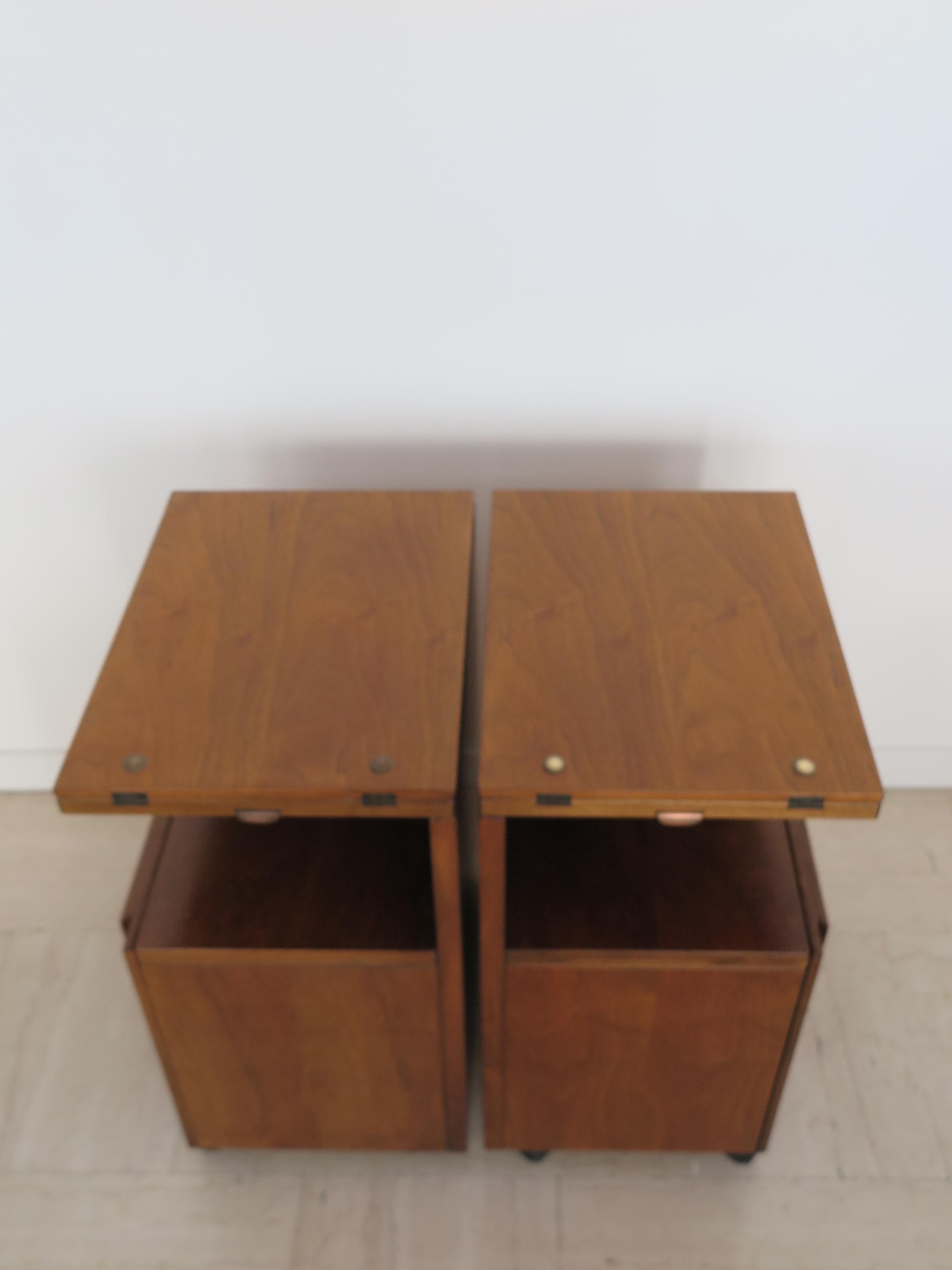 Giovanni Michelucci Poltronova Italian Wood Bedside Tables Nithg Stands 1960s For Sale 7