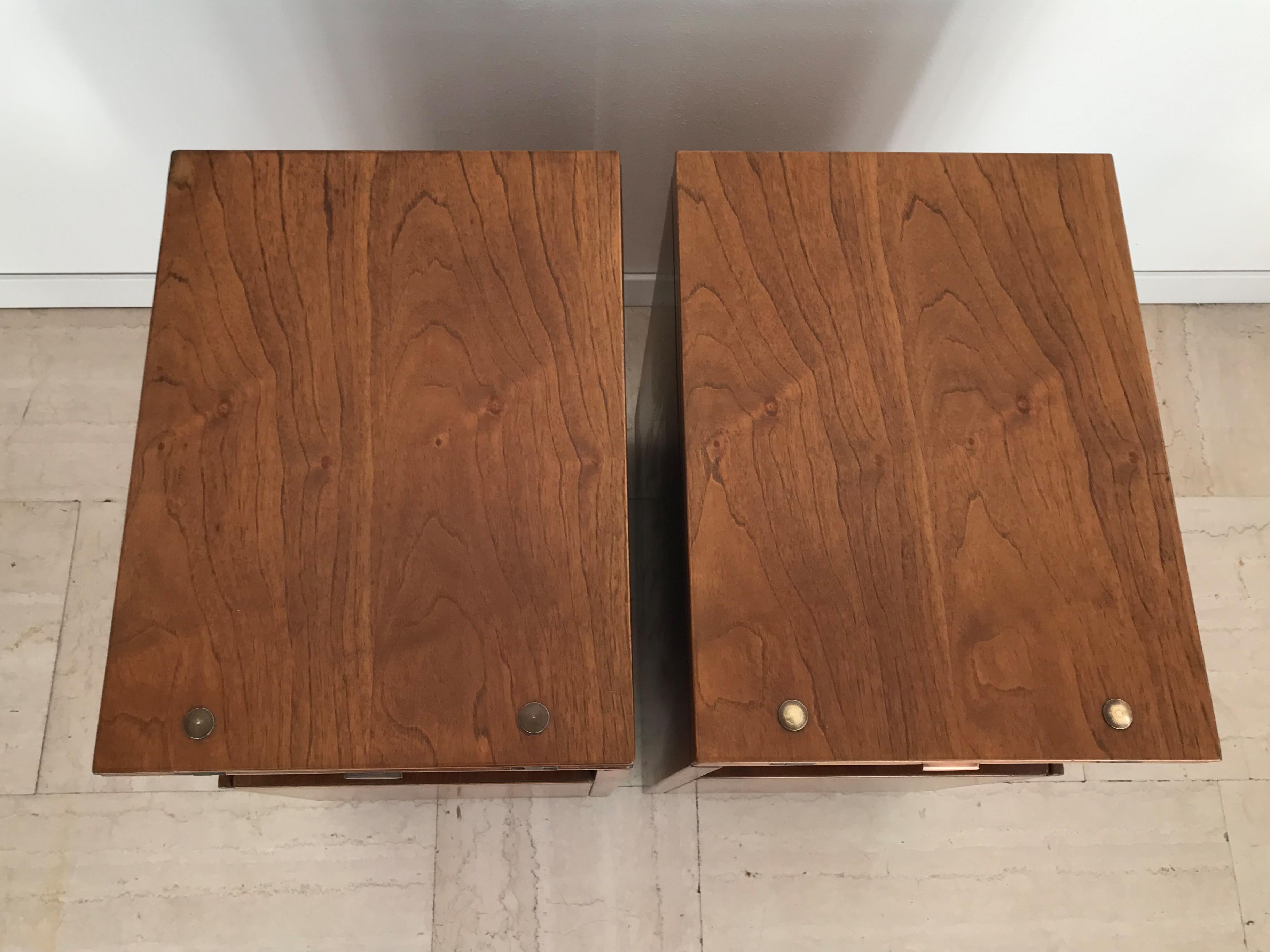 Giovanni Michelucci Poltronova Italian Wood Bedside Tables Nithg Stands 1960s For Sale 9