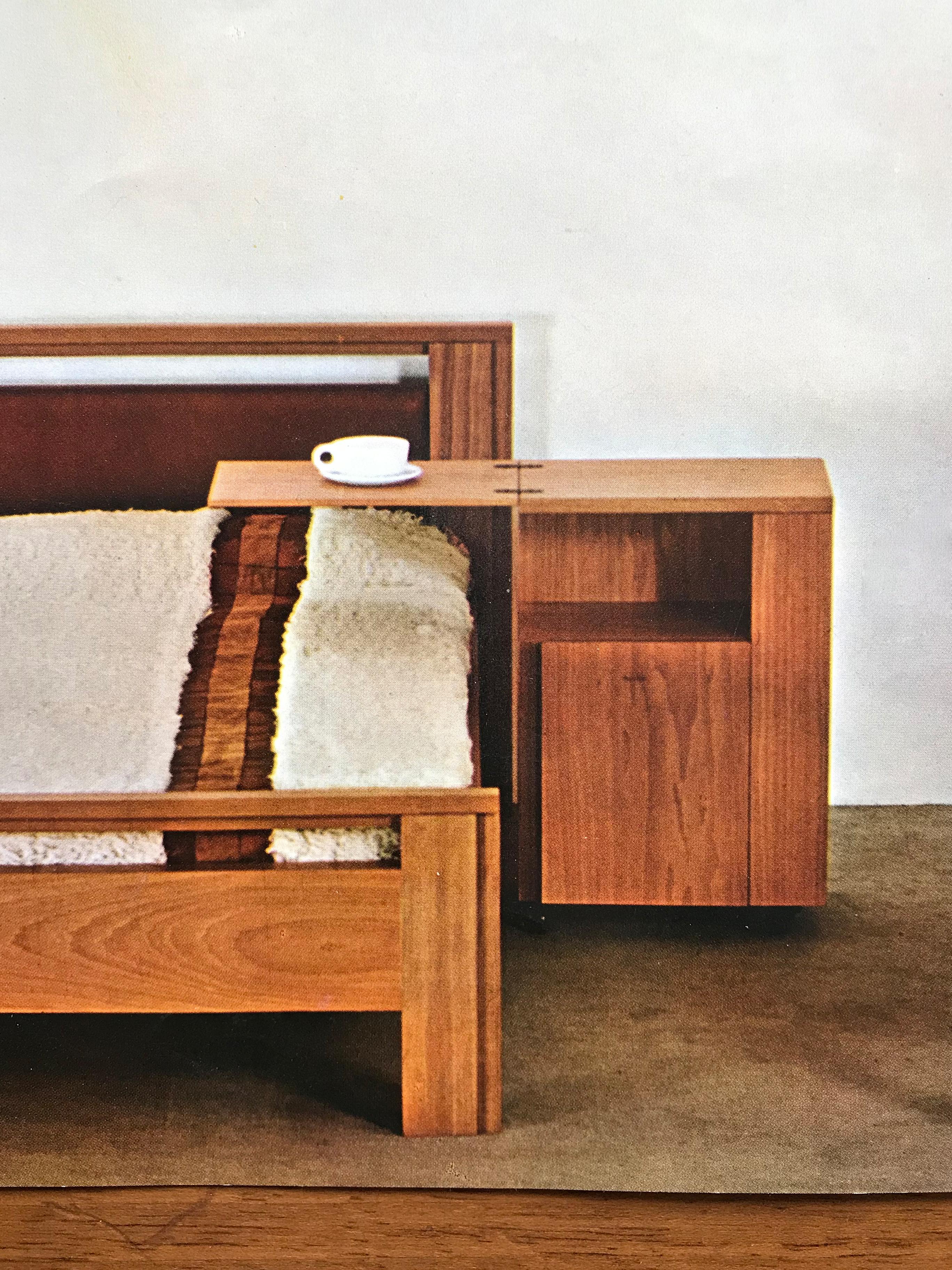 Giovanni Michelucci Poltronova Italian Wood Bedside Tables Nithg Stands 1960s For Sale 14