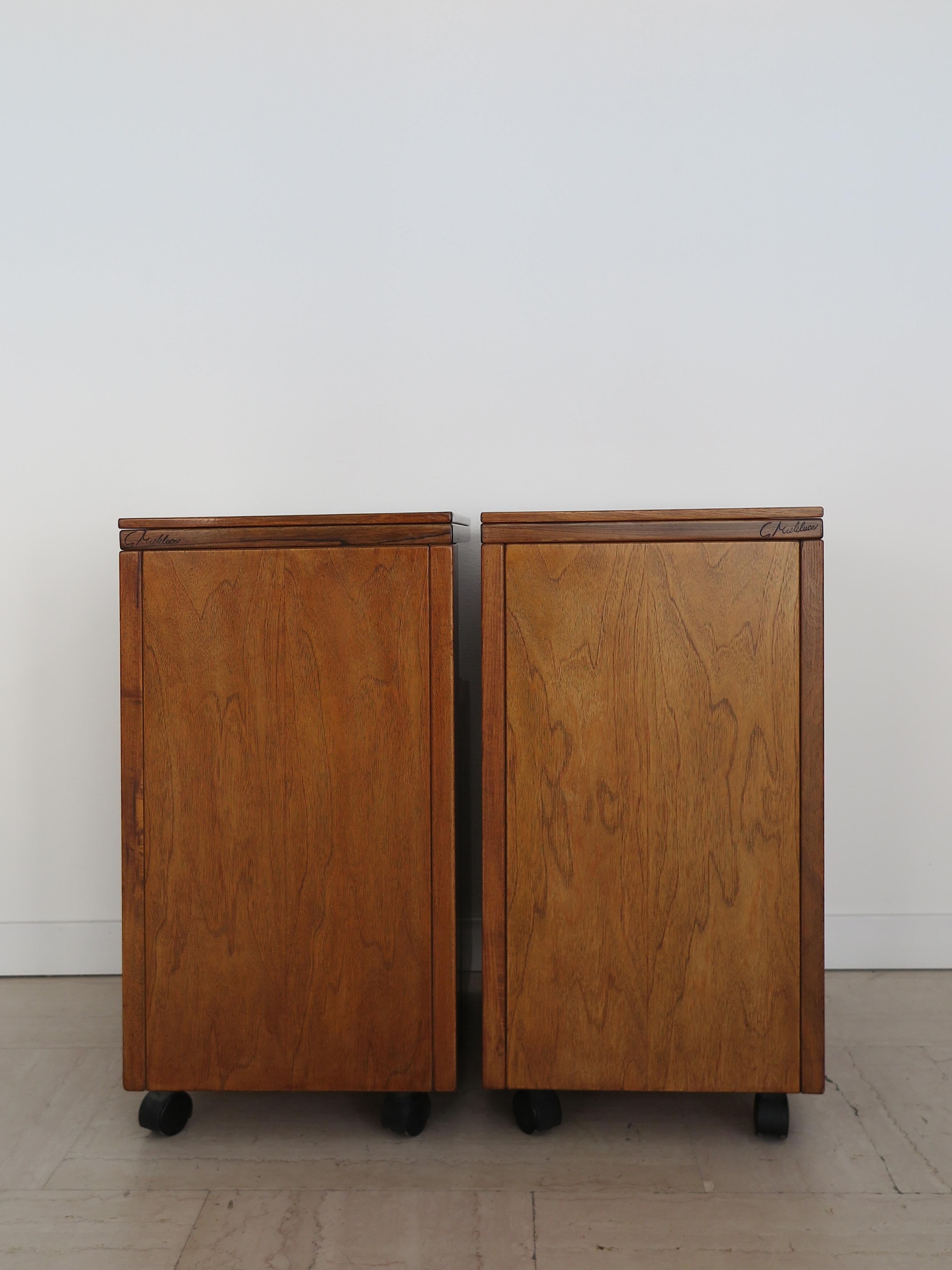 Mid-20th Century Giovanni Michelucci Poltronova Italian Wood Bedside Tables Nithg Stands 1960s For Sale