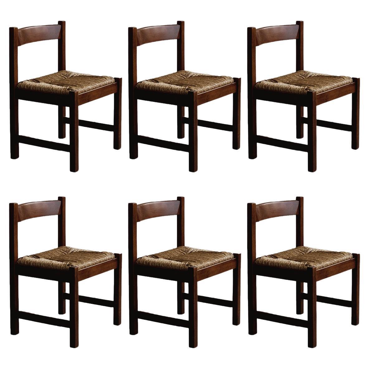 Giovanni Michelucci “Torbecchia” Dining Chairs for Poltronova, 1964, Set of 6 For Sale