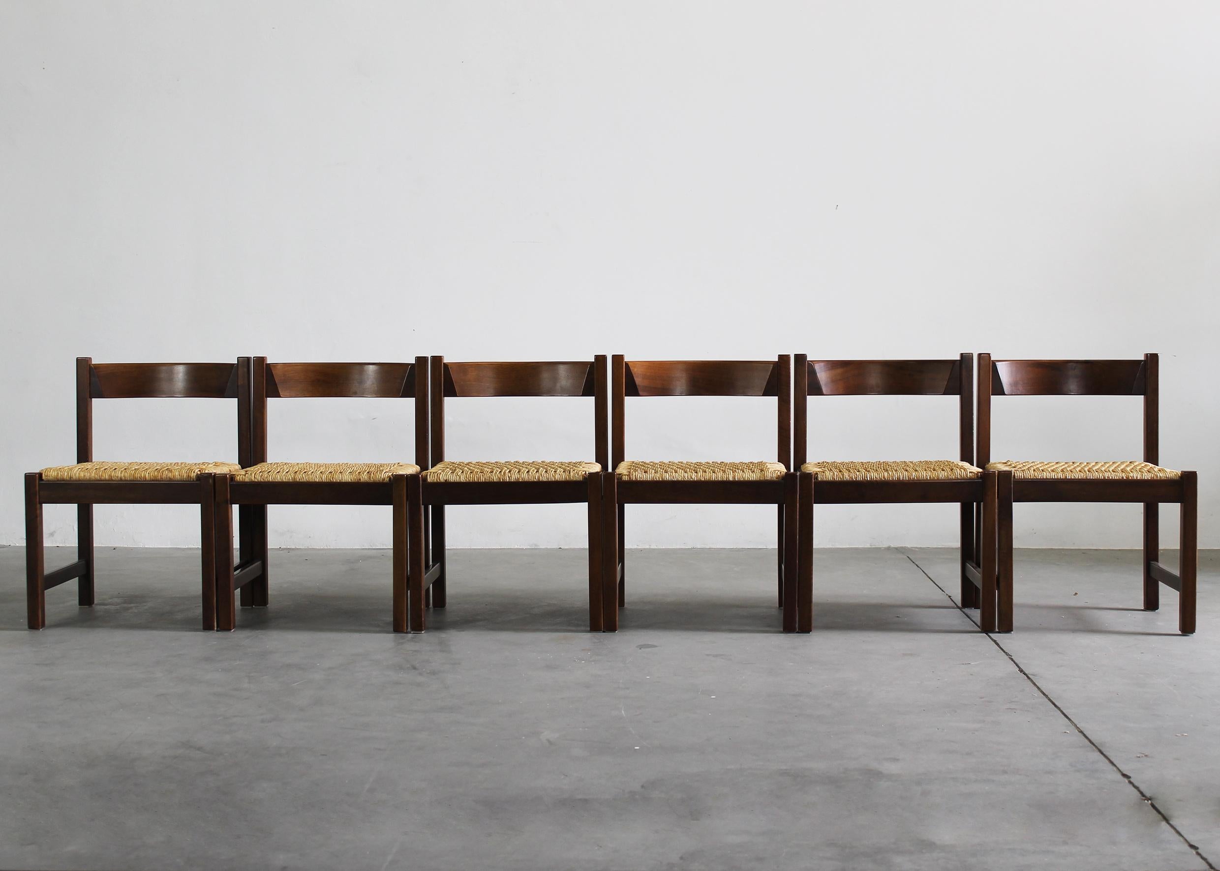 Set da pranzo Giovanni Michelucci Torbecchia in Wood e Paglia di Poltronova 1
