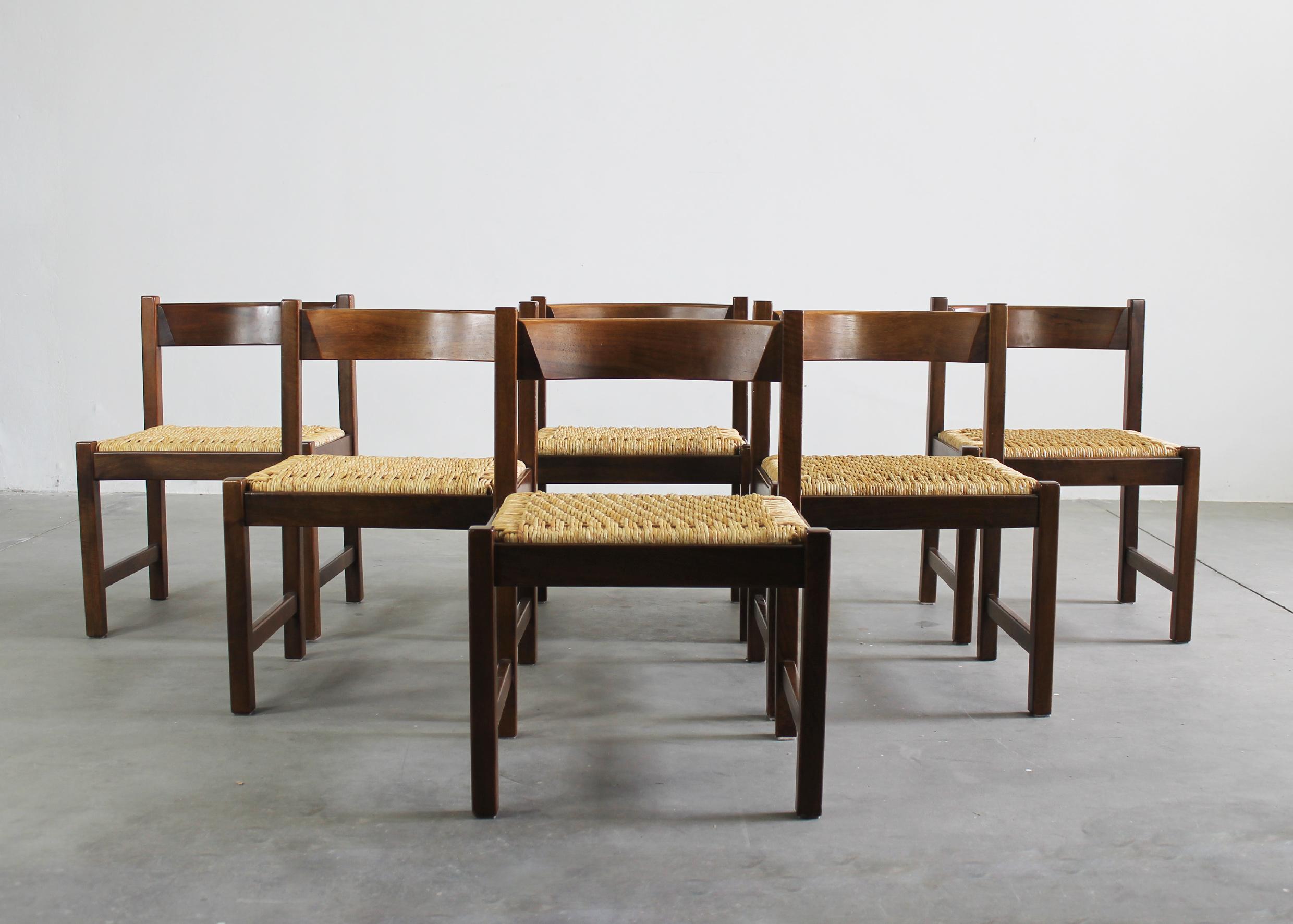 Set da pranzo Giovanni Michelucci Torbecchia in Wood e Paglia di Poltronova 2